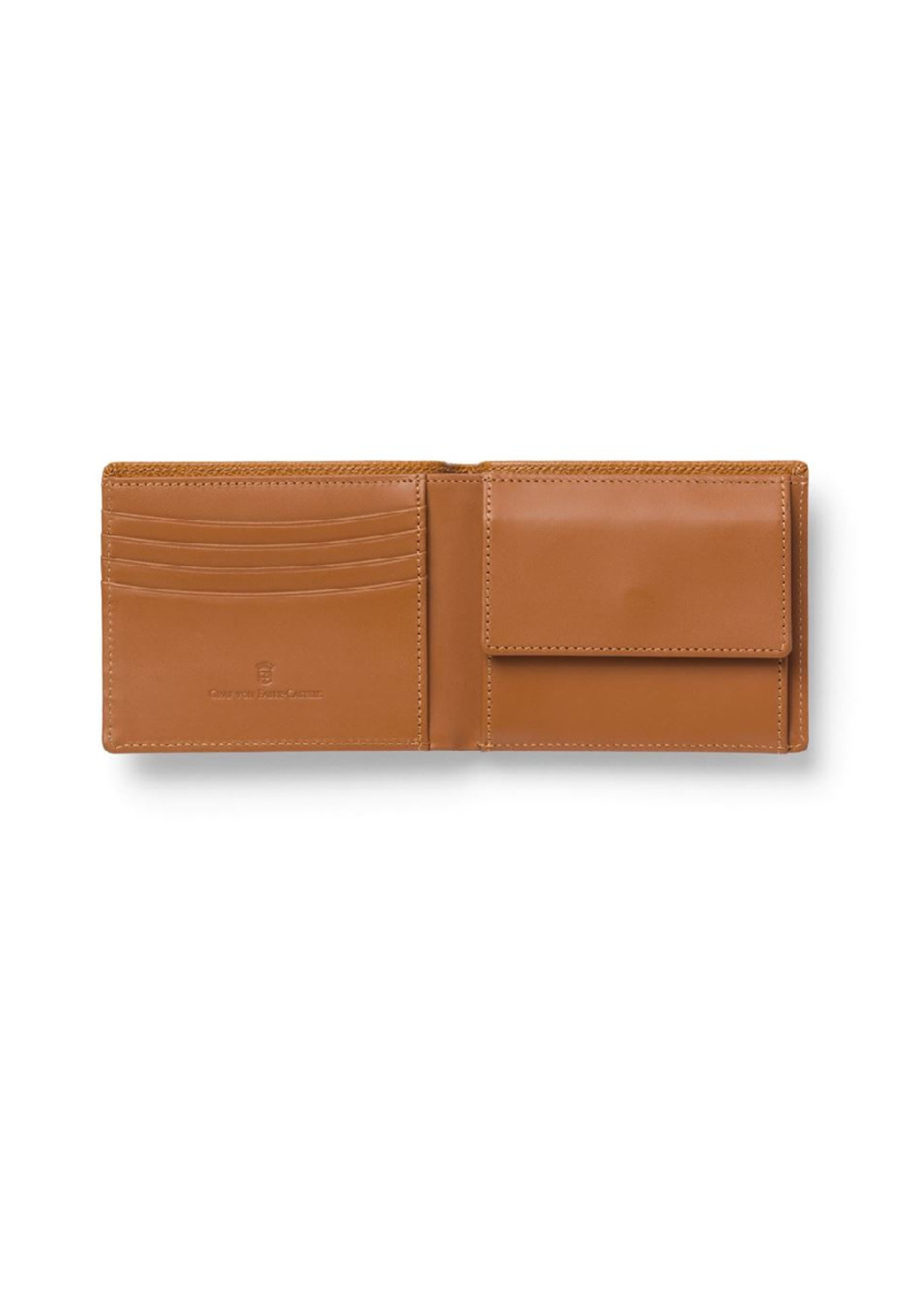 Graf von Faber-Castell Wallet 4cc +vak voor munstukken  Epsom Cognac