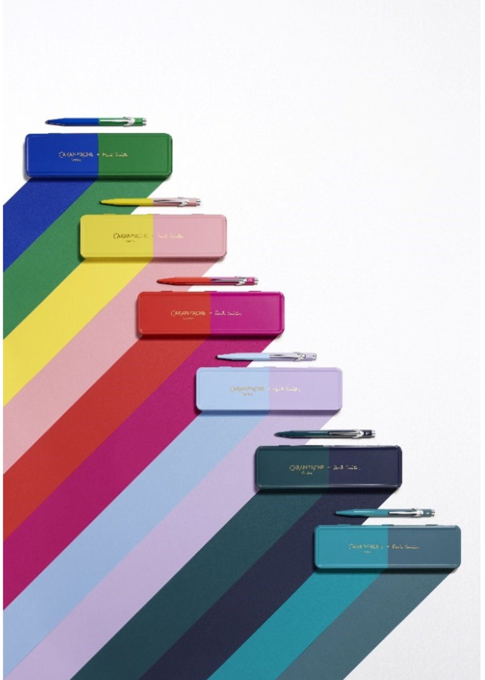 Caran d'Ache + Paul Smith Limited Edition IV balpen CYAN/STEEL