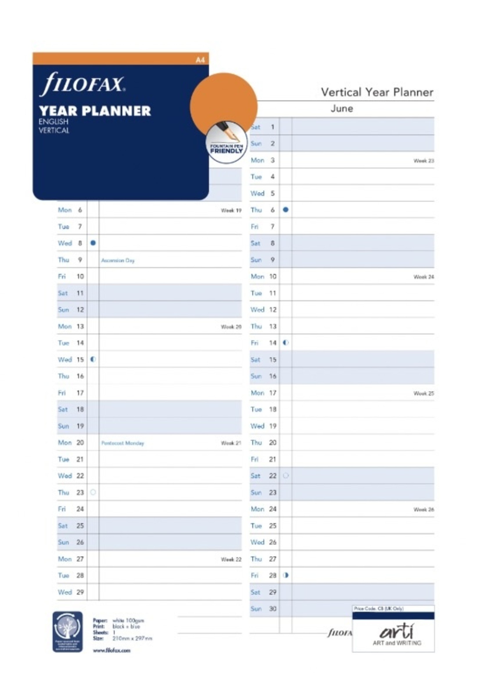 Filofax Agenda Vulling Personal 2026 Wit Jaarplanner