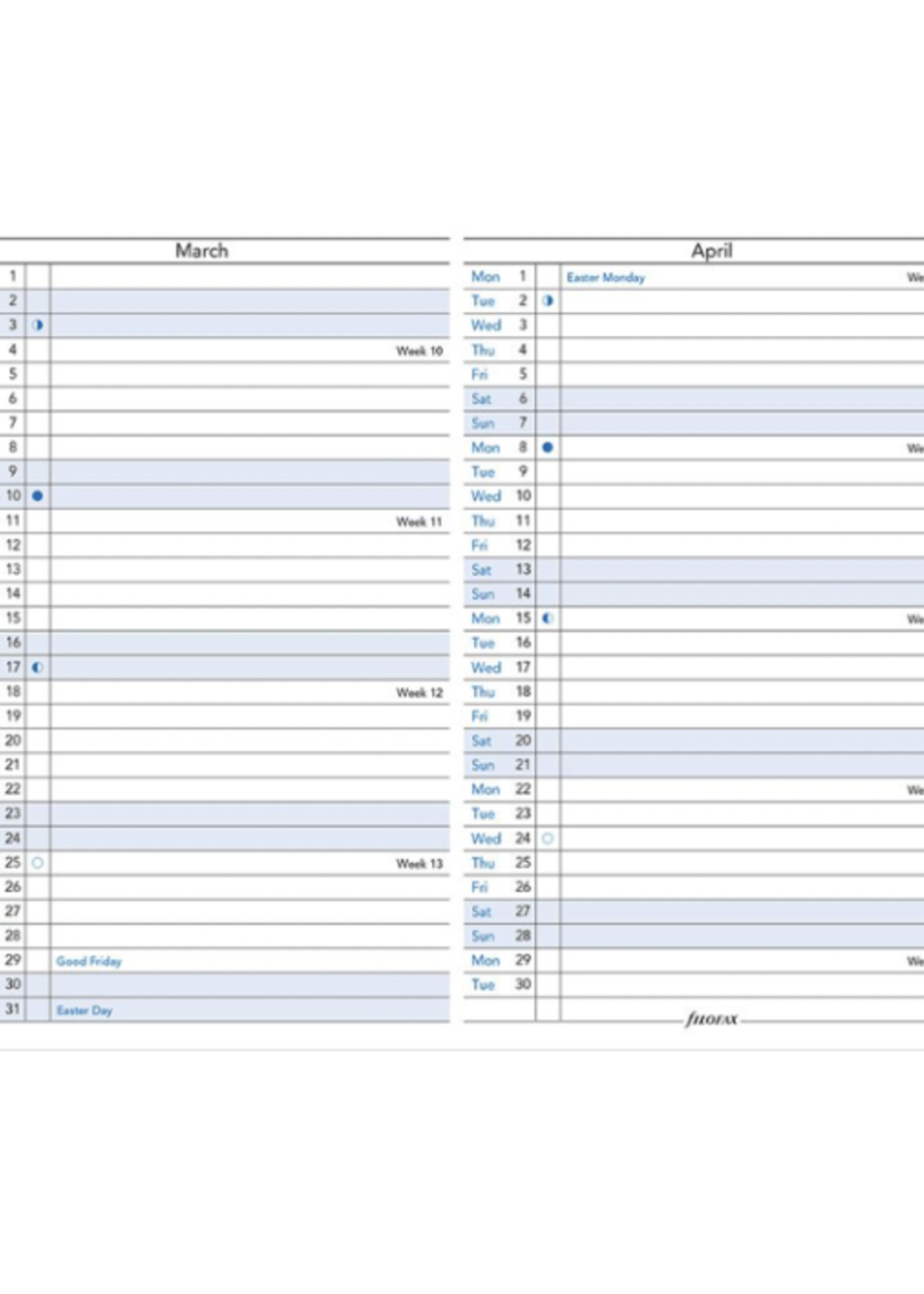 Filofax Agenda Vulling 2026 Pocket Wit Jaarplanner