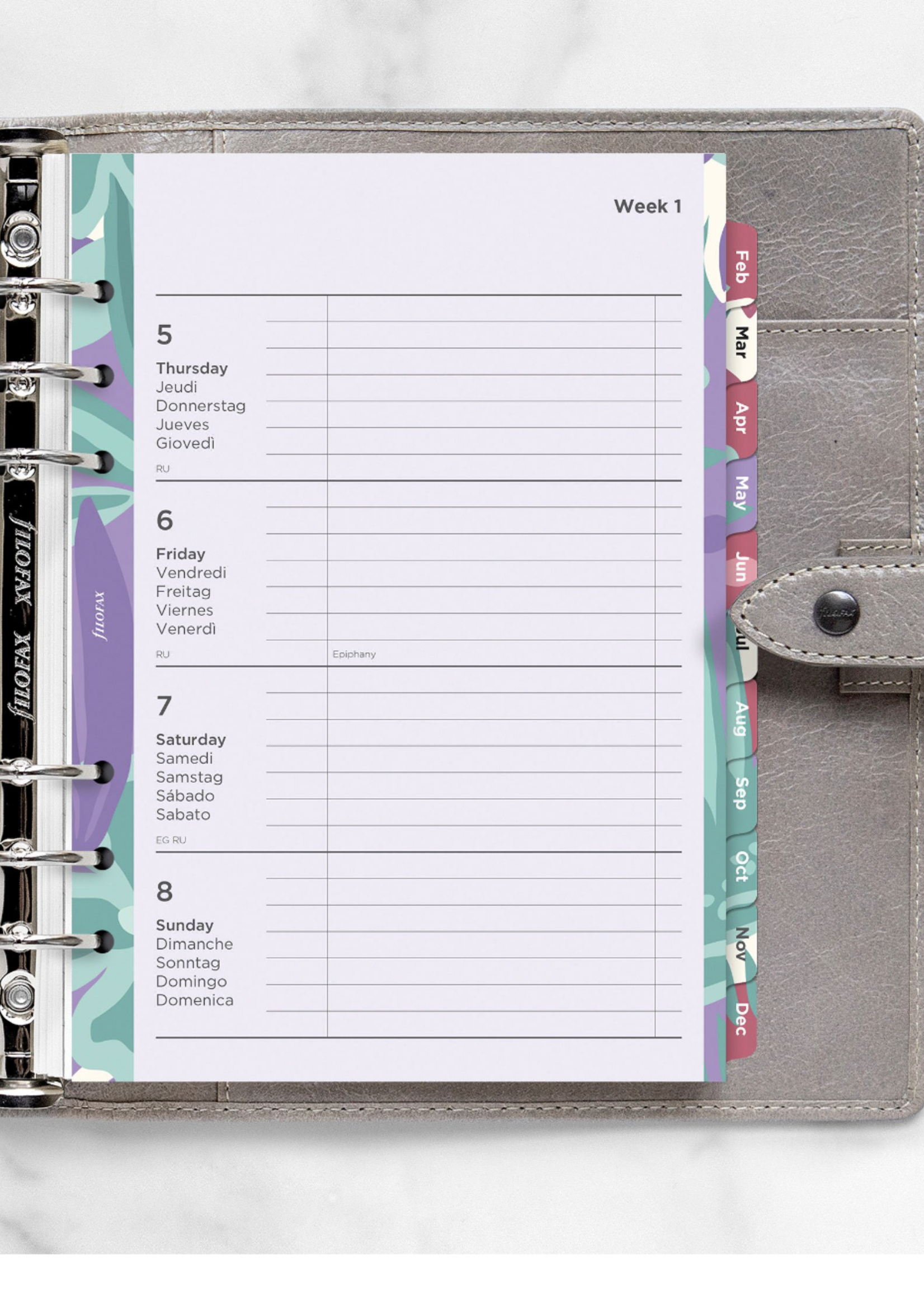 Filofax Agenda Vulling 2025 A5 week/2pag. Hor. Floral