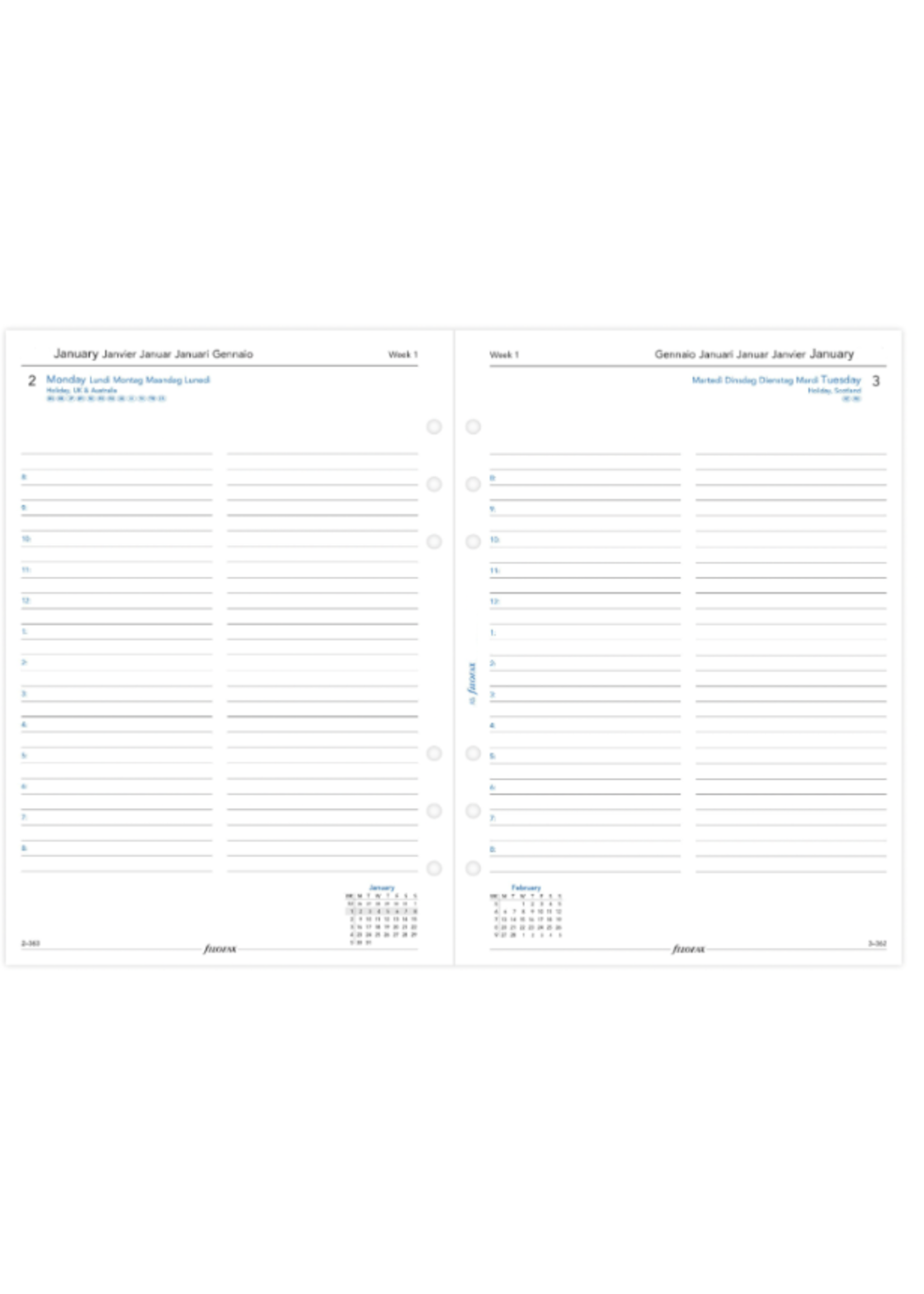 Filofax Agenda Vulling 2026 A5 Wit  dag/pag.
