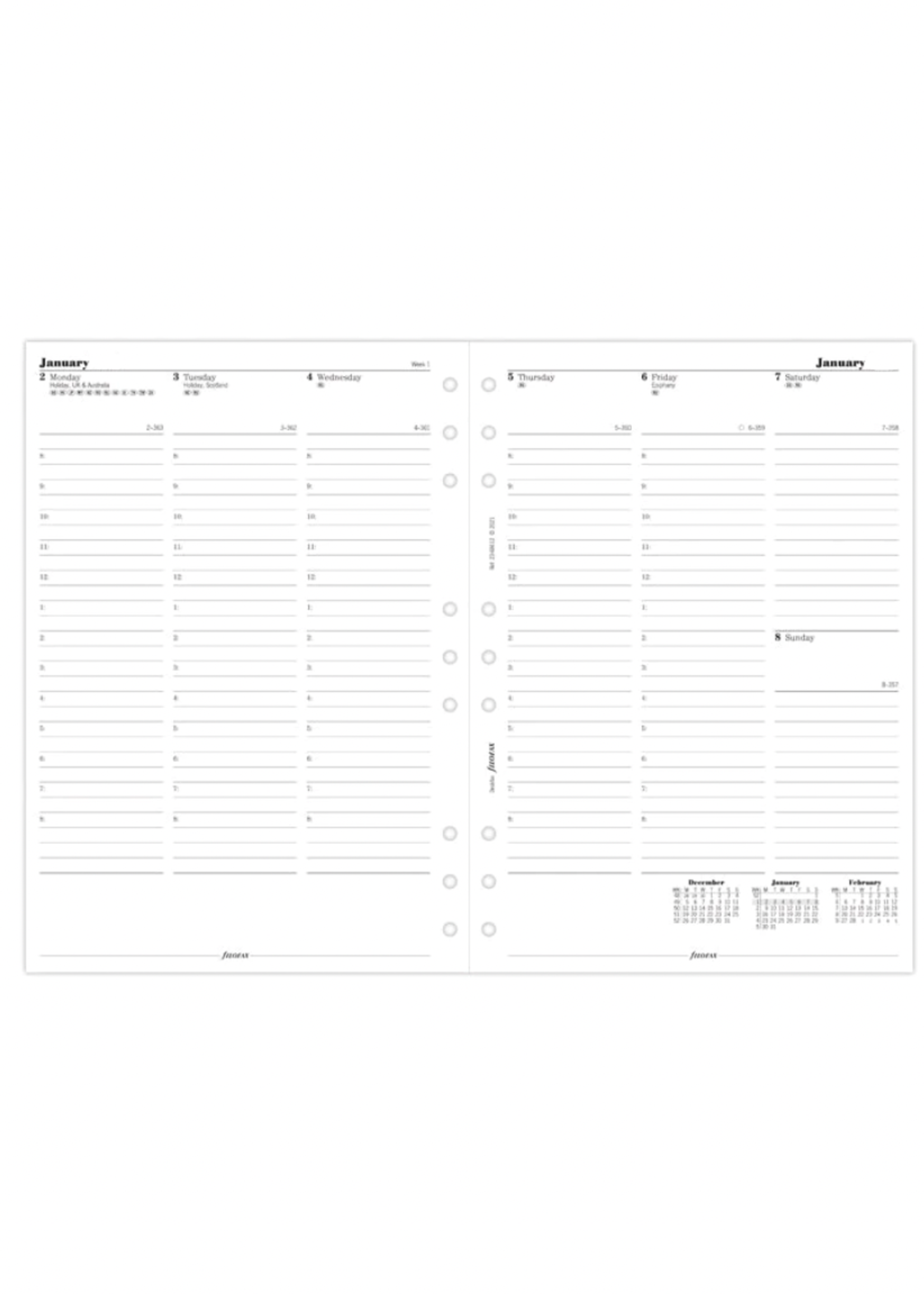 Filofax Agenda Vulling 2024 Deskfax Wit week/2pag.