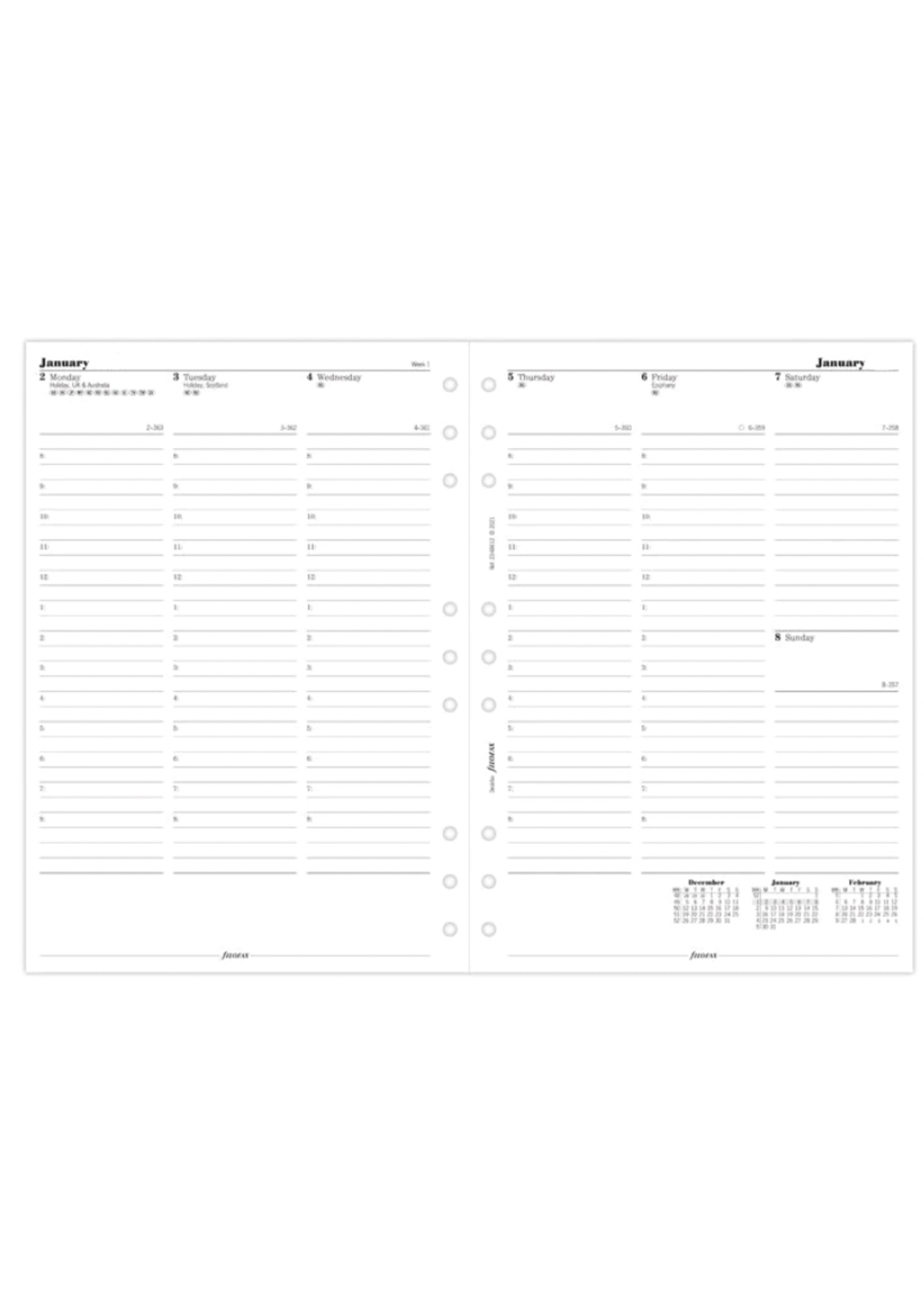 Filofax Agenda Vulling 2026 Deskfax Wit week/2pag.