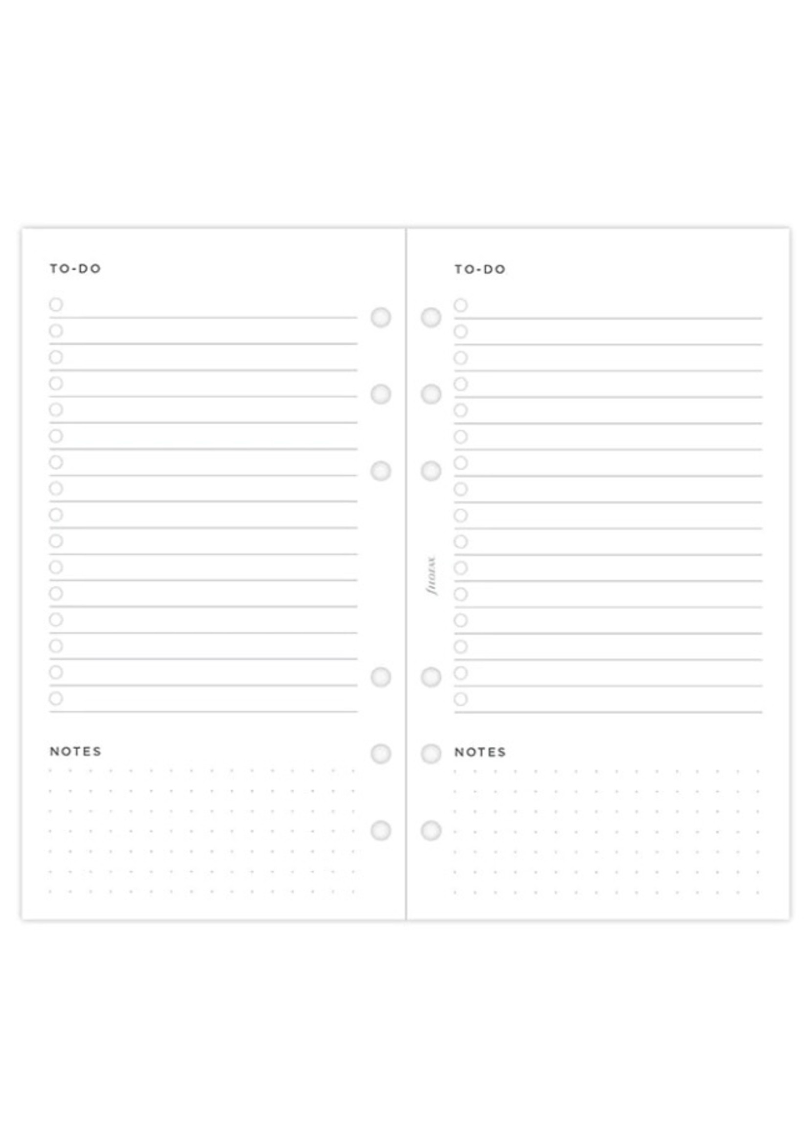 Filofax Organiser Vulling Personal  Wit To Do