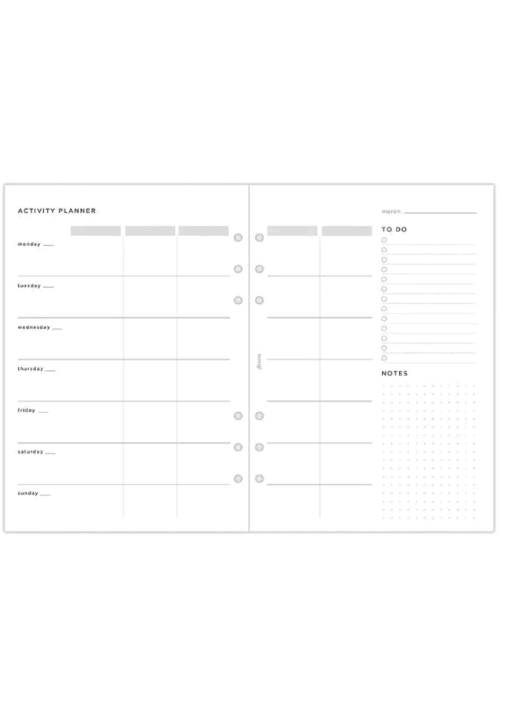 Filofax Organiser Vulling A5 Wit  Activity Planner