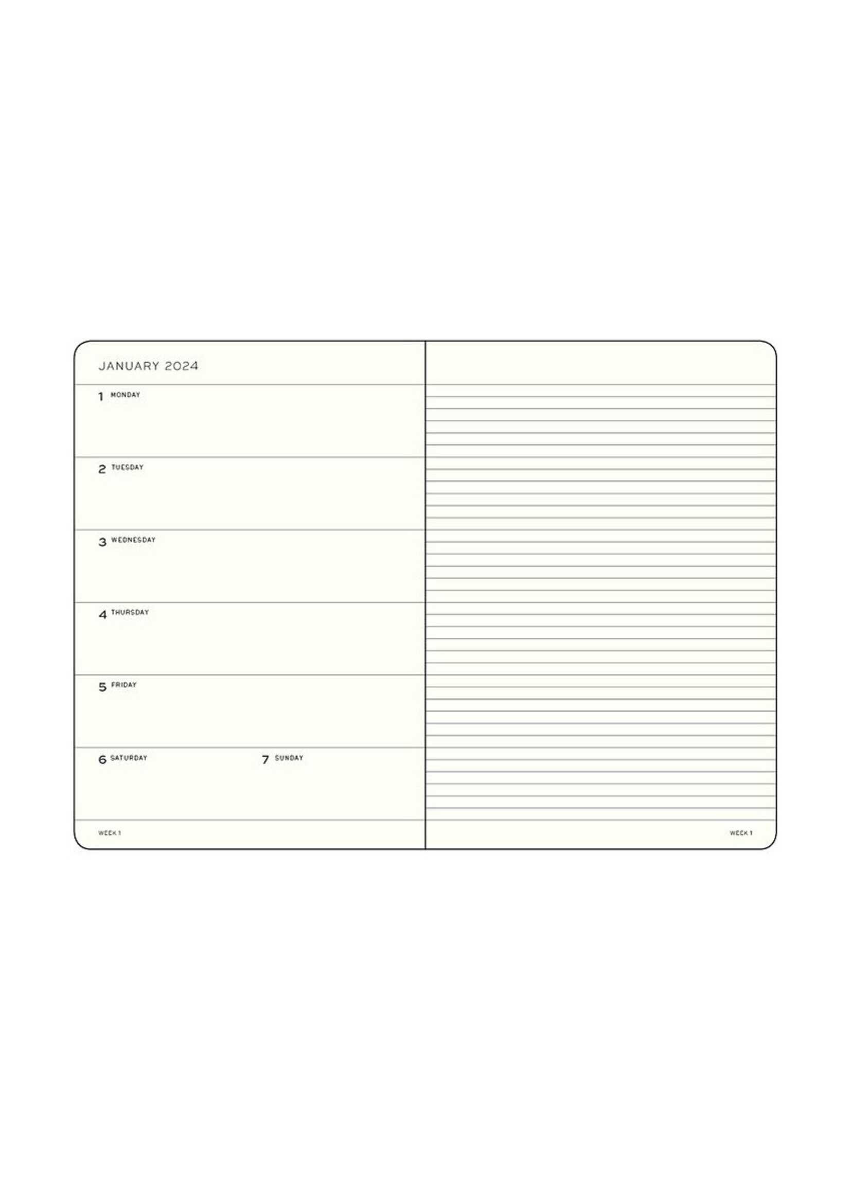 Leuchtturm1917 Agenda 2027 Medium Soft Cover Weekly/Note Spring Leaf