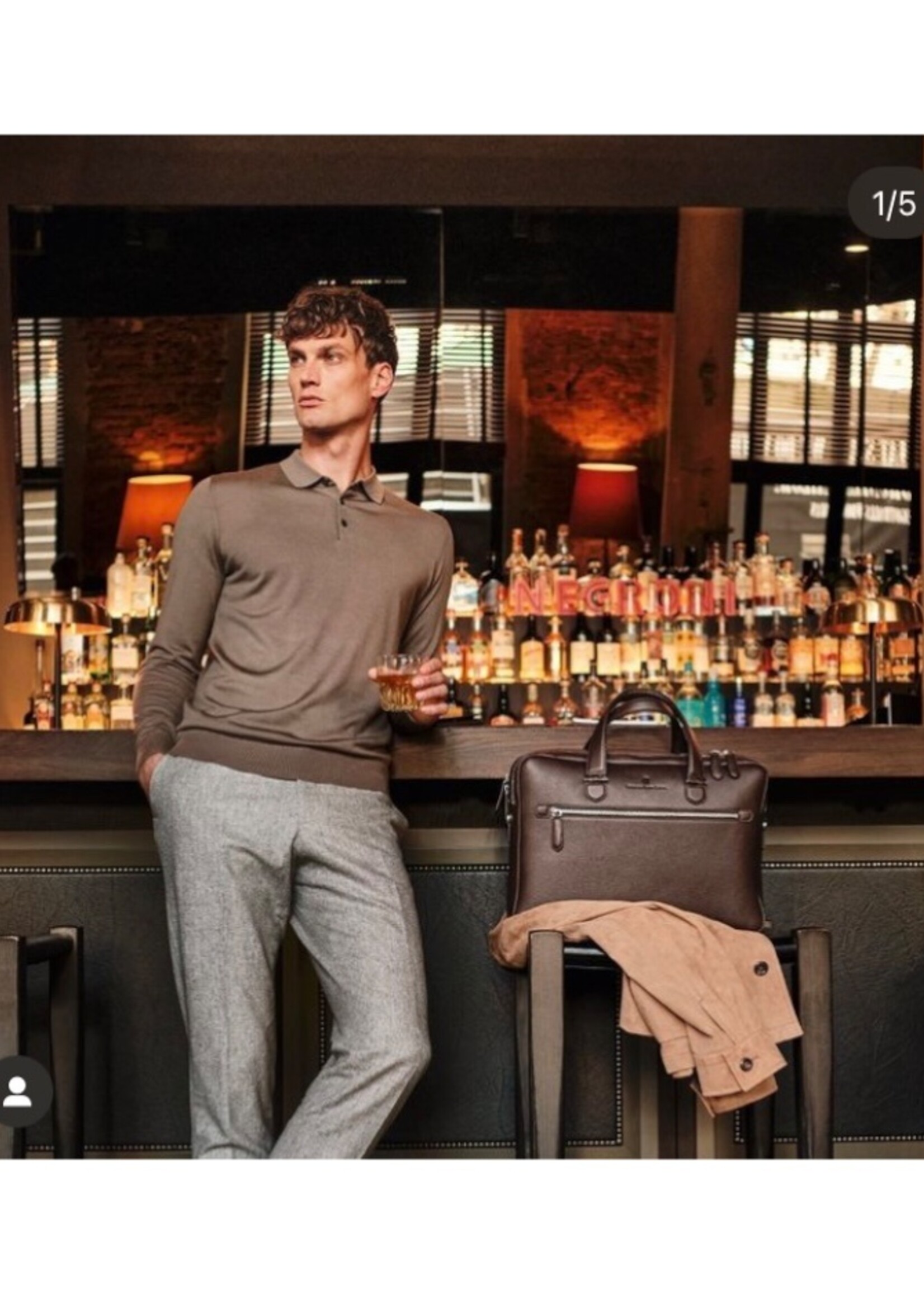 Graf von Faber-Castell Businesstas Cashmere 2-vaks Dark Brown