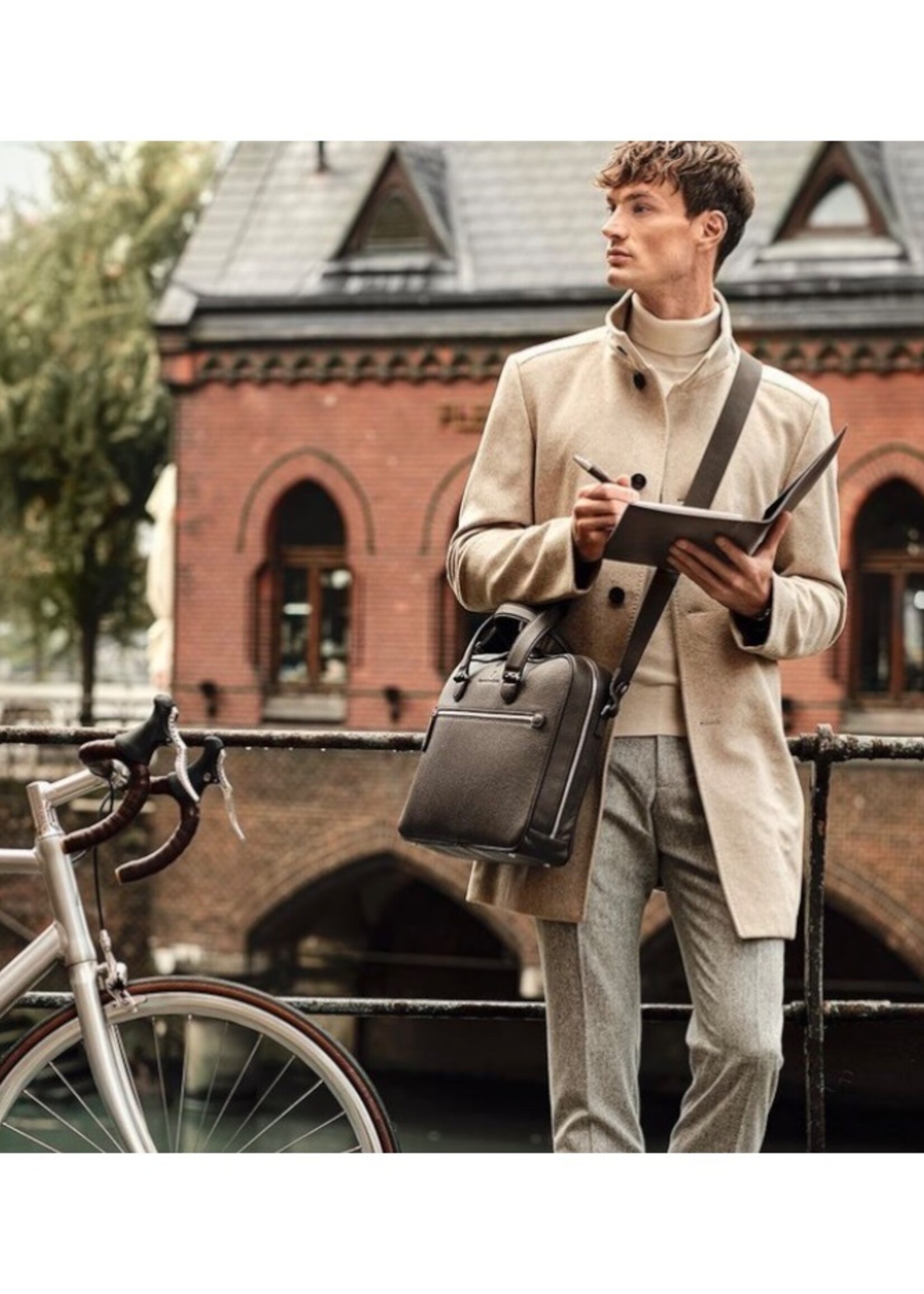 Graf von Faber-Castell Businesstas Cashmere 2-vaks Dark Brown