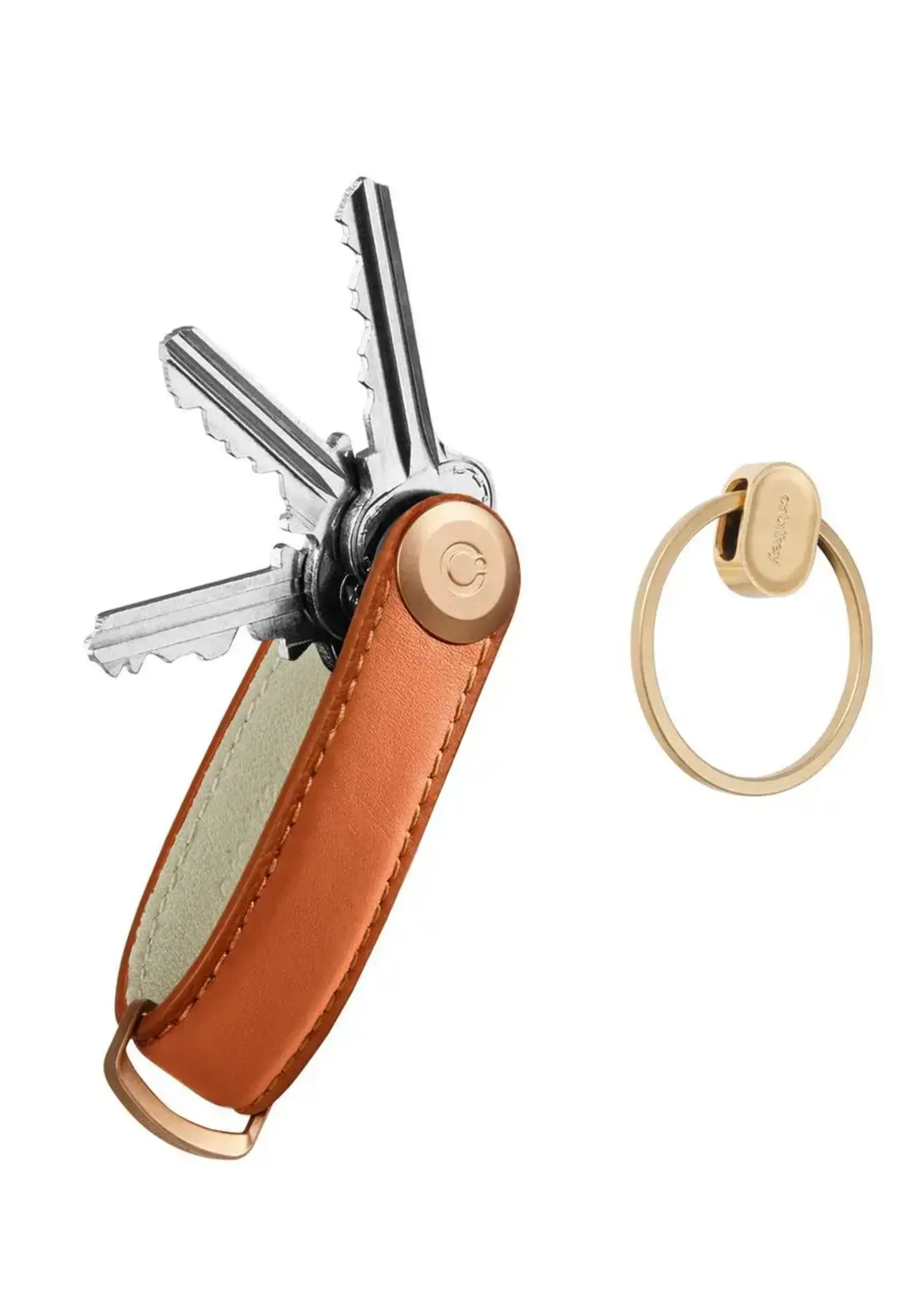 Orbitkey Gift Set  Cognac  Leather with Gold + Key Ring