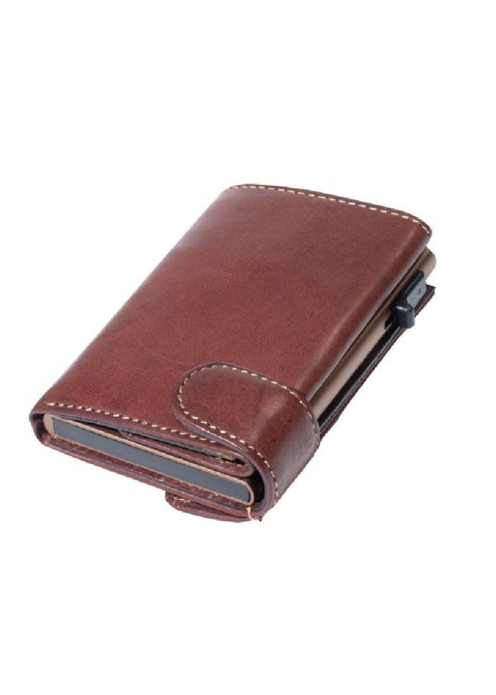 Tony Perotti Cardprotector Mini Wallet RFID met voorvak Vintage Brown