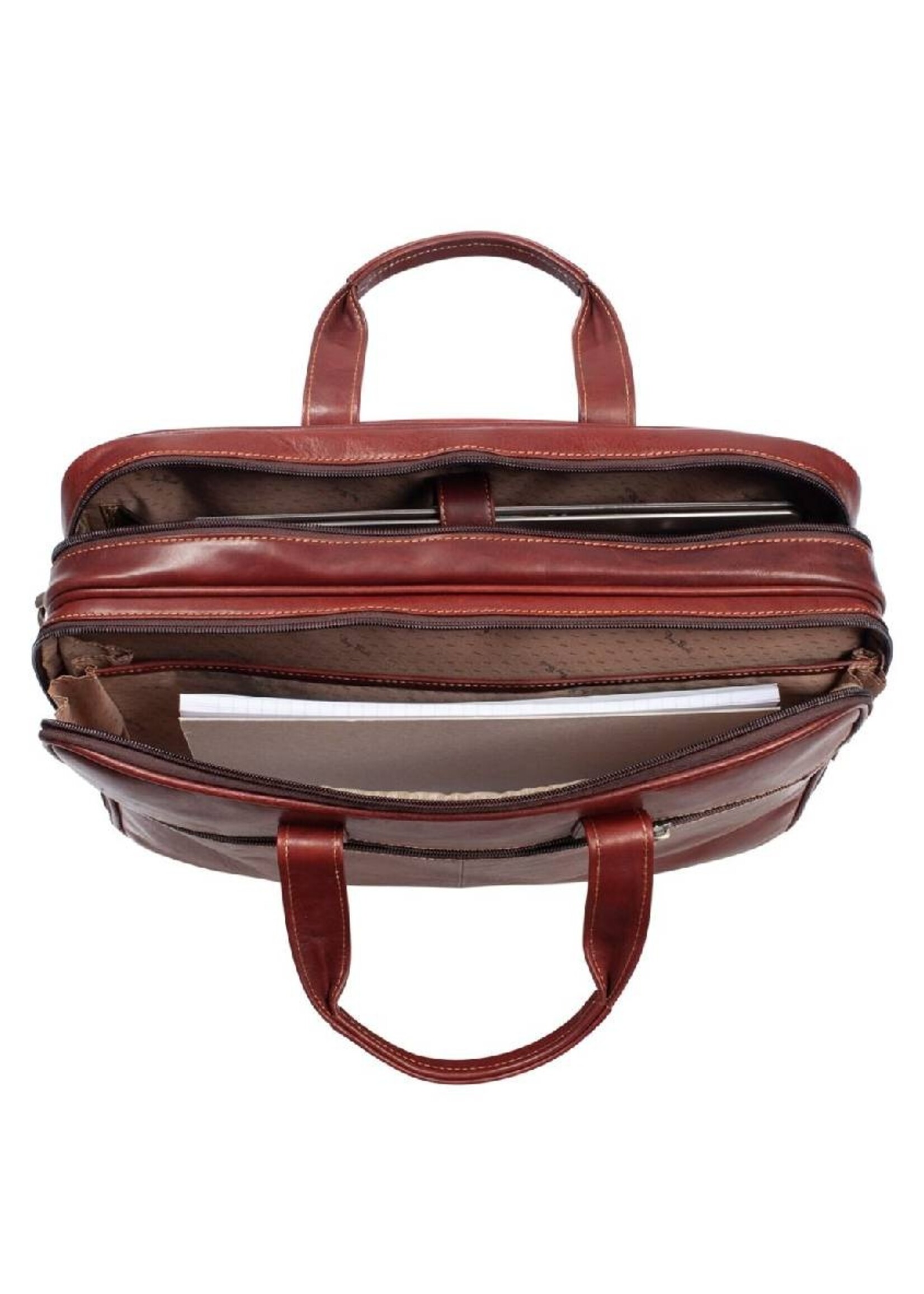 Tony Perotti Laptoptas 15" /3 + voorvak Vintage Brown
