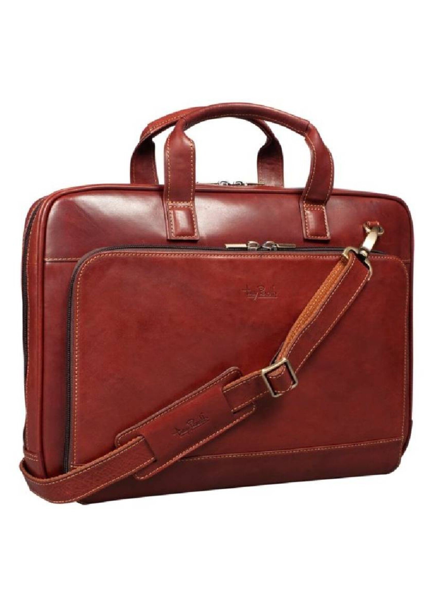 Tony Perotti Laptoptas15" + voorvak Vintage Brown