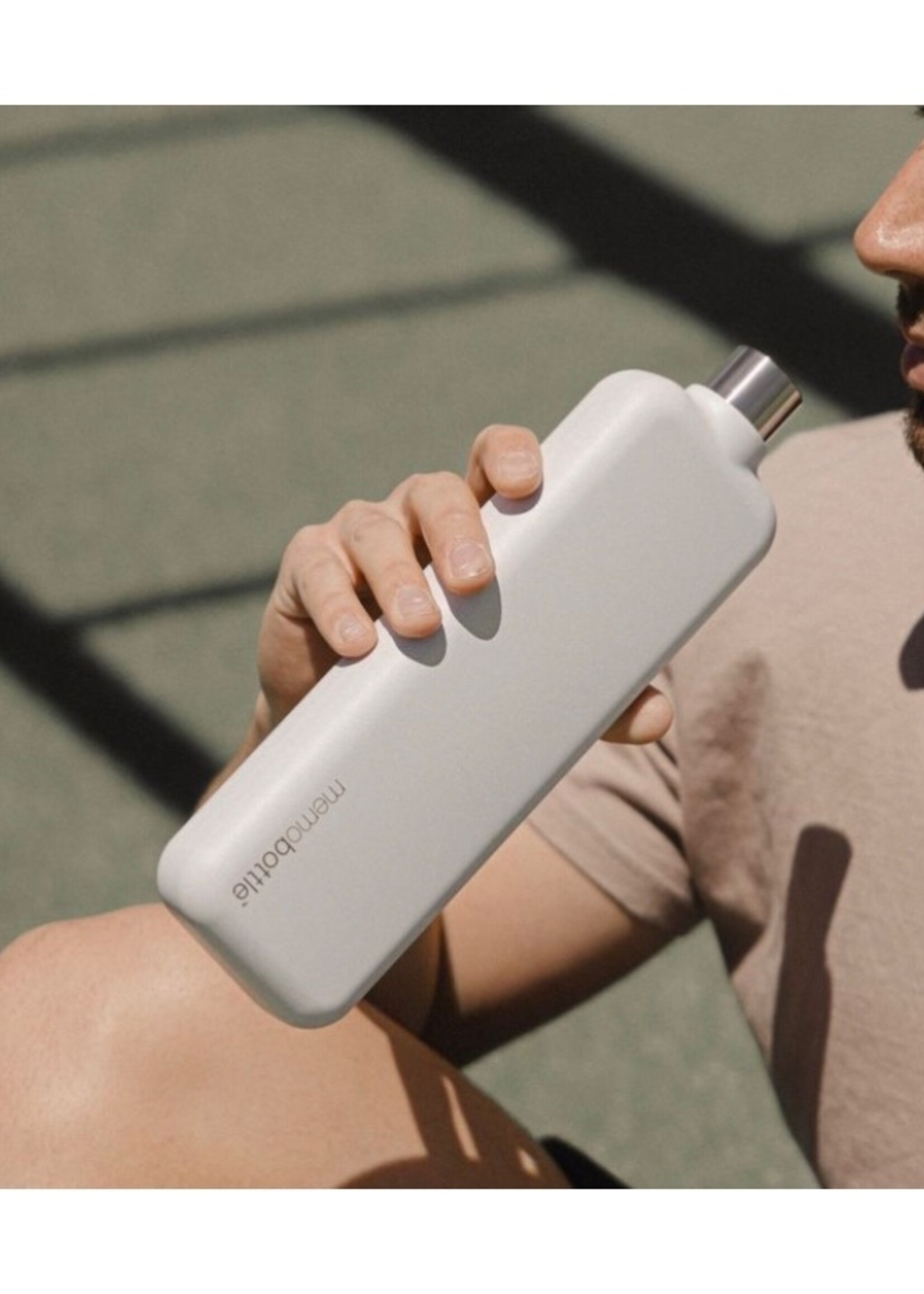 Memobottle Slim Stainless Steel White