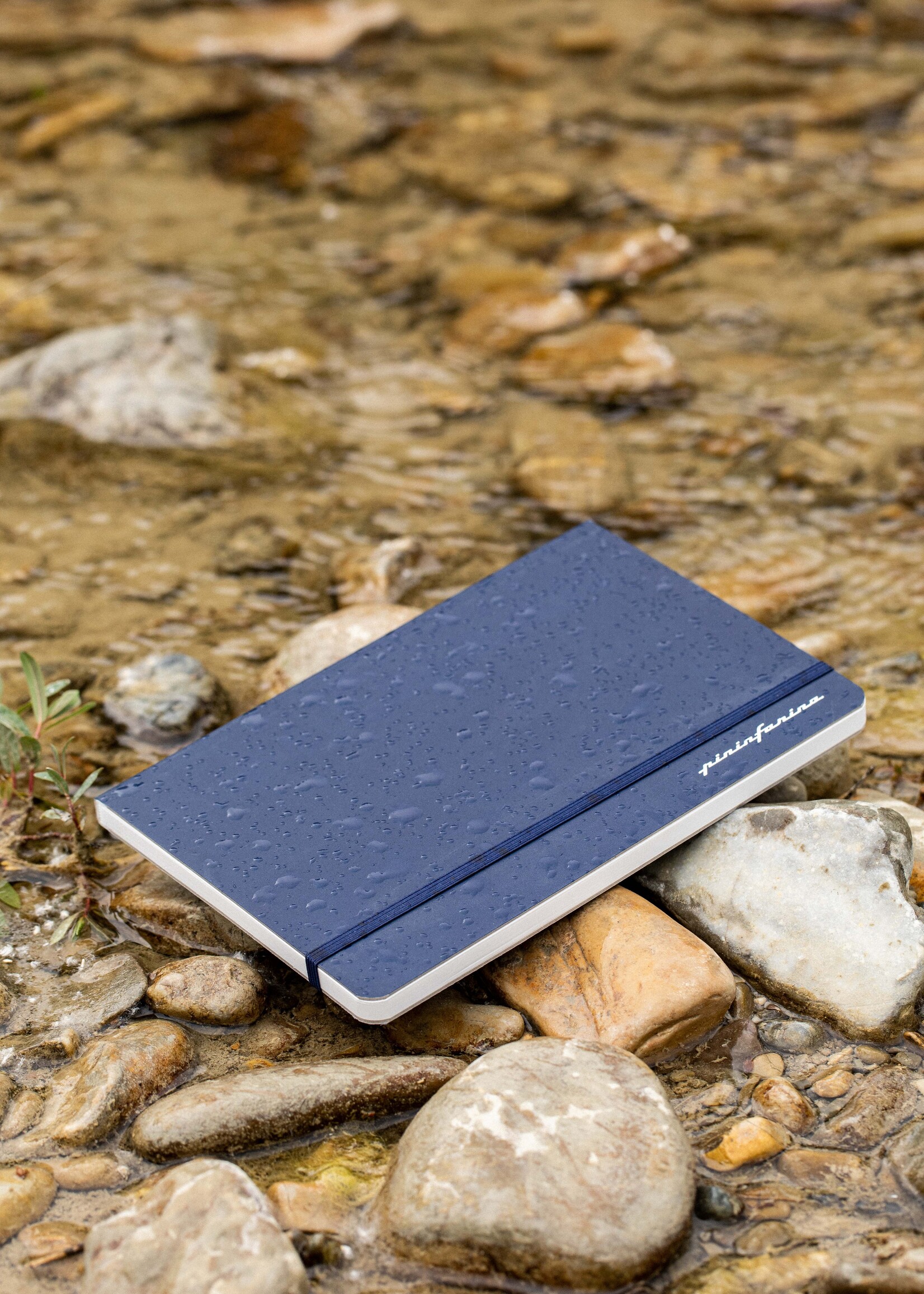 Pininfarina Notebook A5 Hard Cover Stone Paper Plain Blue