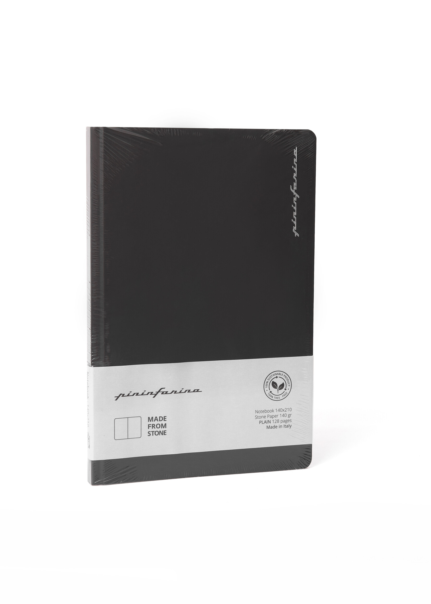 Pininfarina Notebook  A5 Hard Cover Stone Paper Plain Black