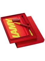 LAMY AL-star LE '22 glossy red vulpen fijn + notebook