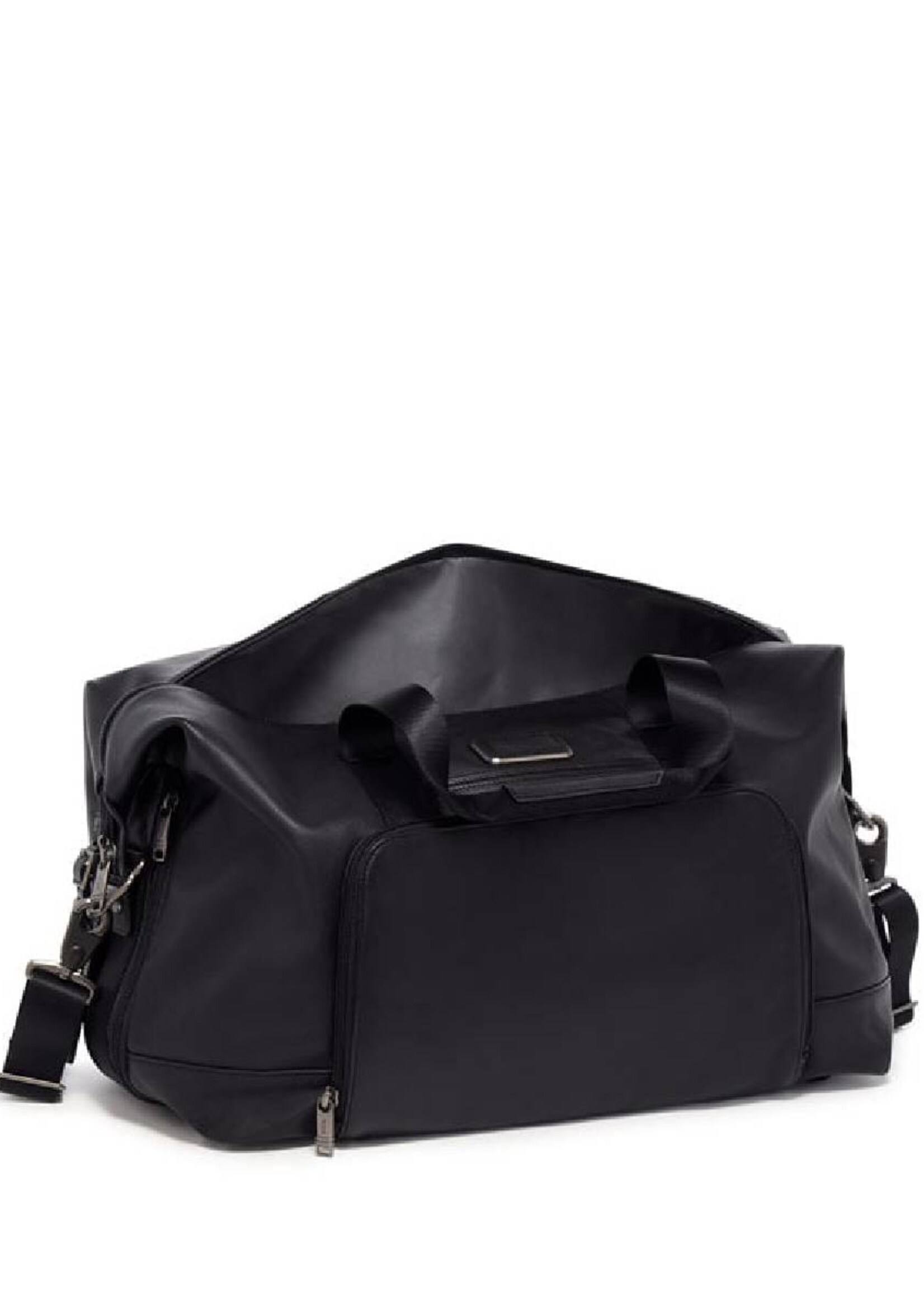 TUMI Alpha Black leather Black met dubbele uitbreiding Reistas