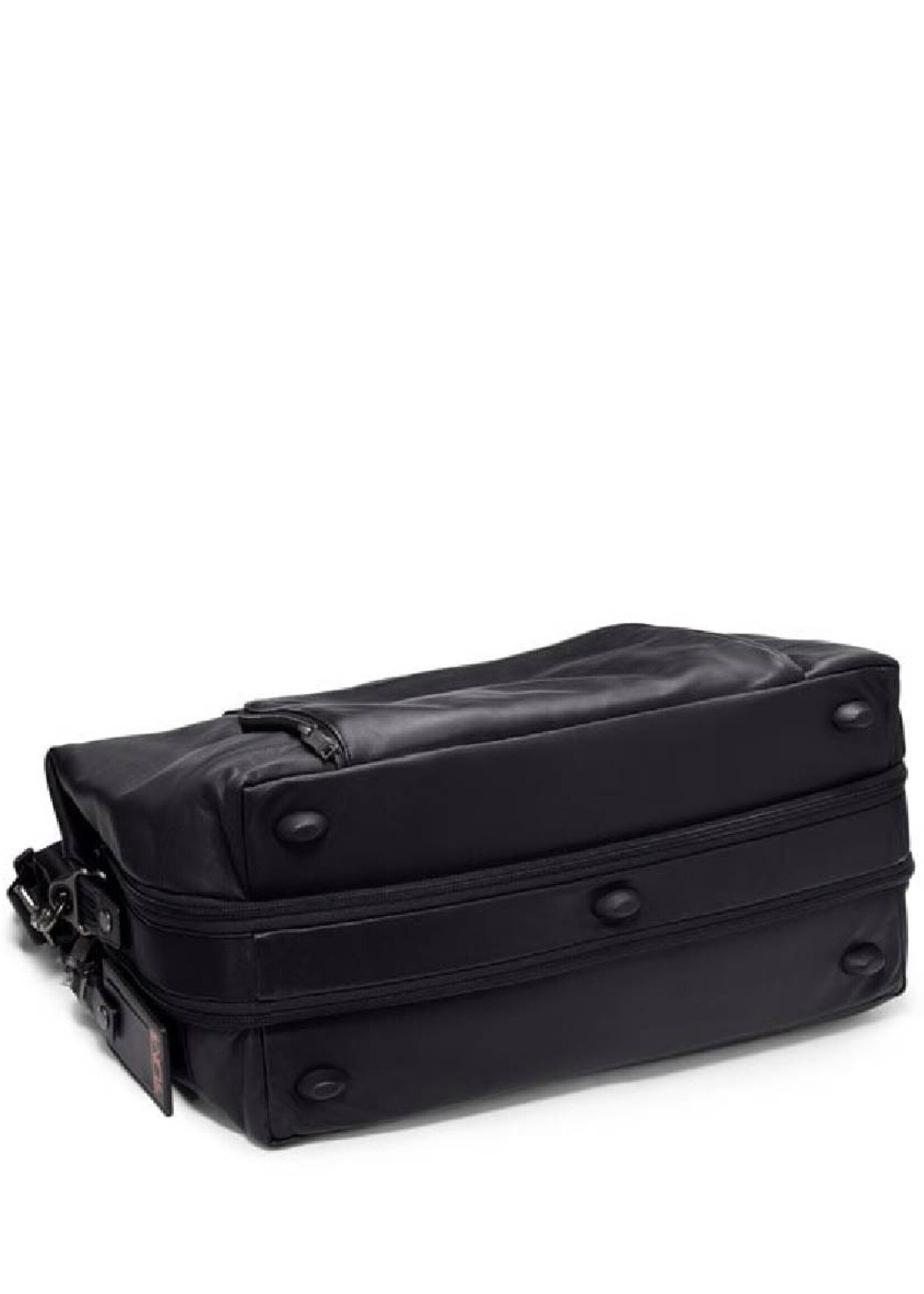 TUMI Alpha Black leather Black met dubbele uitbreiding Reistas