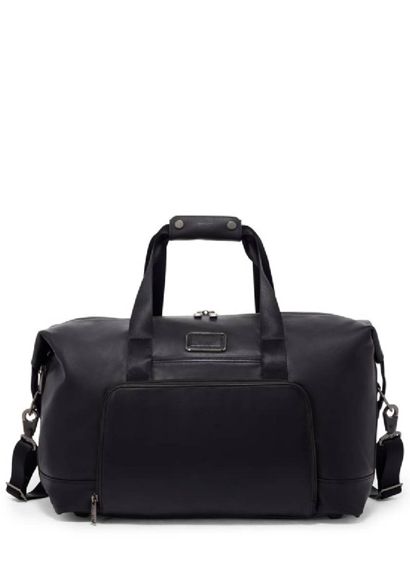 TUMI Alpha Black leather Black met dubbele uitbreiding Reistas