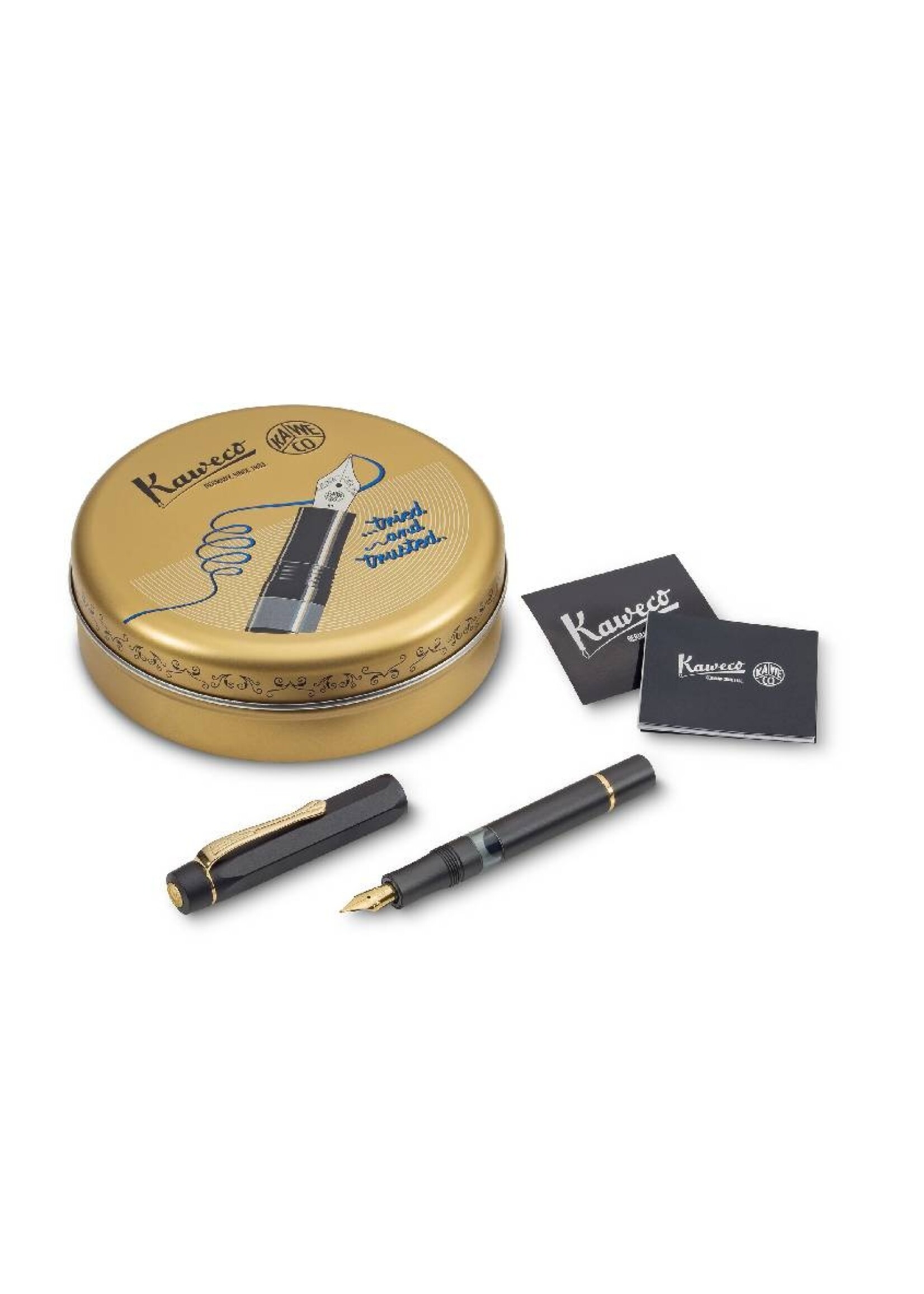 Kaweco Piston Al Sport Matt Black/Gold Medium