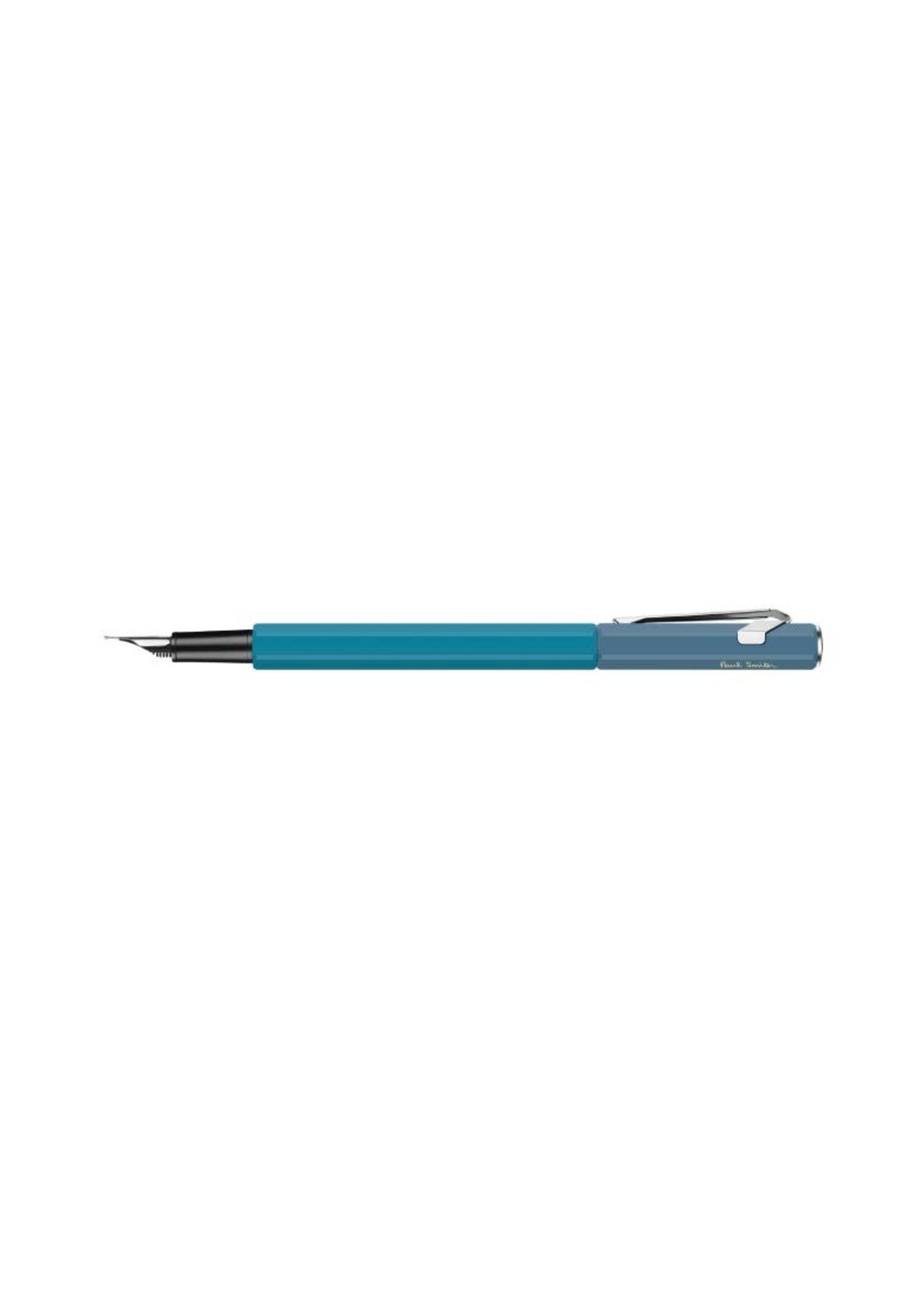 Caran d'Ache 849 + Paul Smith Limited Edition IV vulpen Fijn CYAN/STEEL