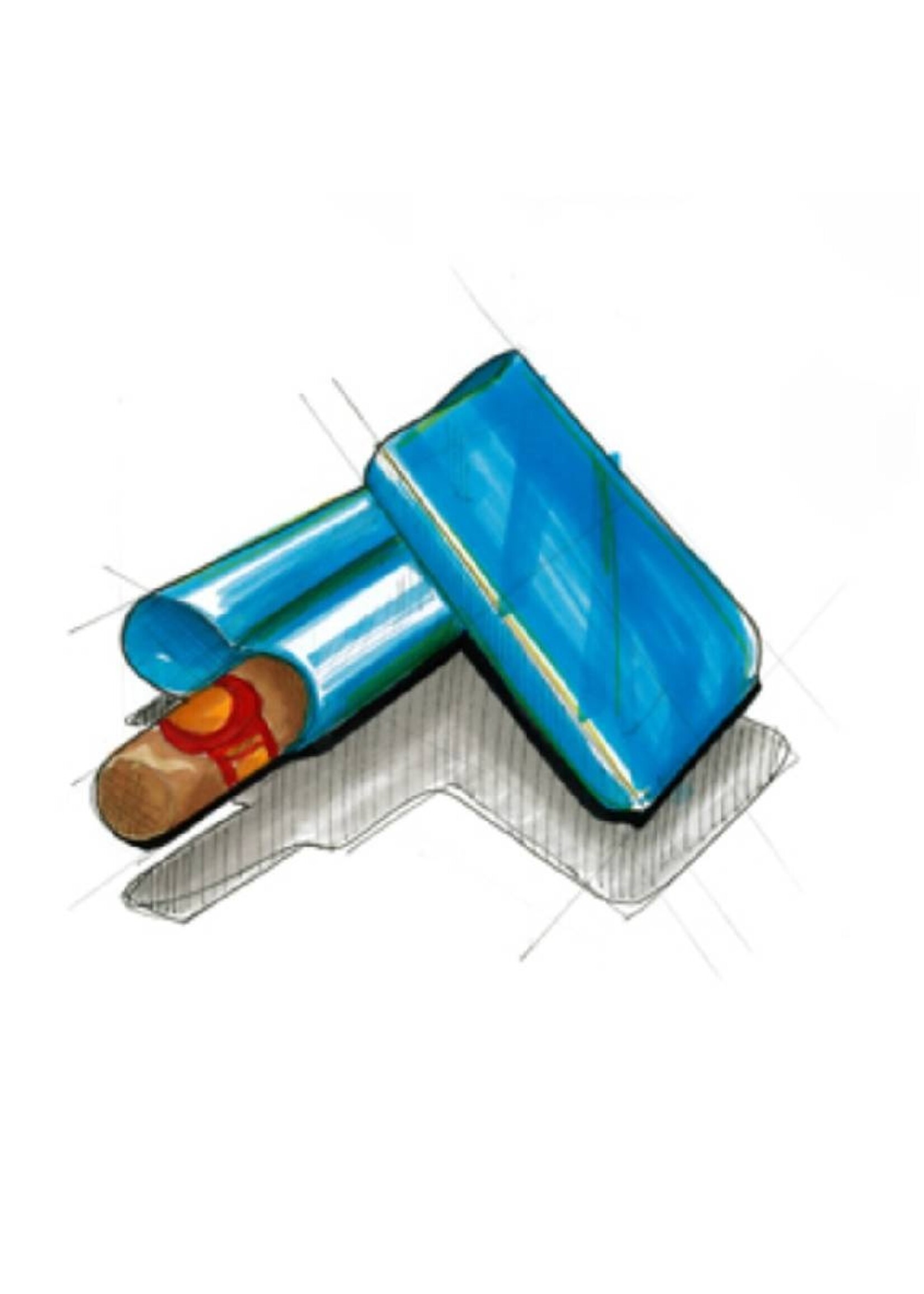 Récife Pennenkoker met 2 vakken Riviera Orange