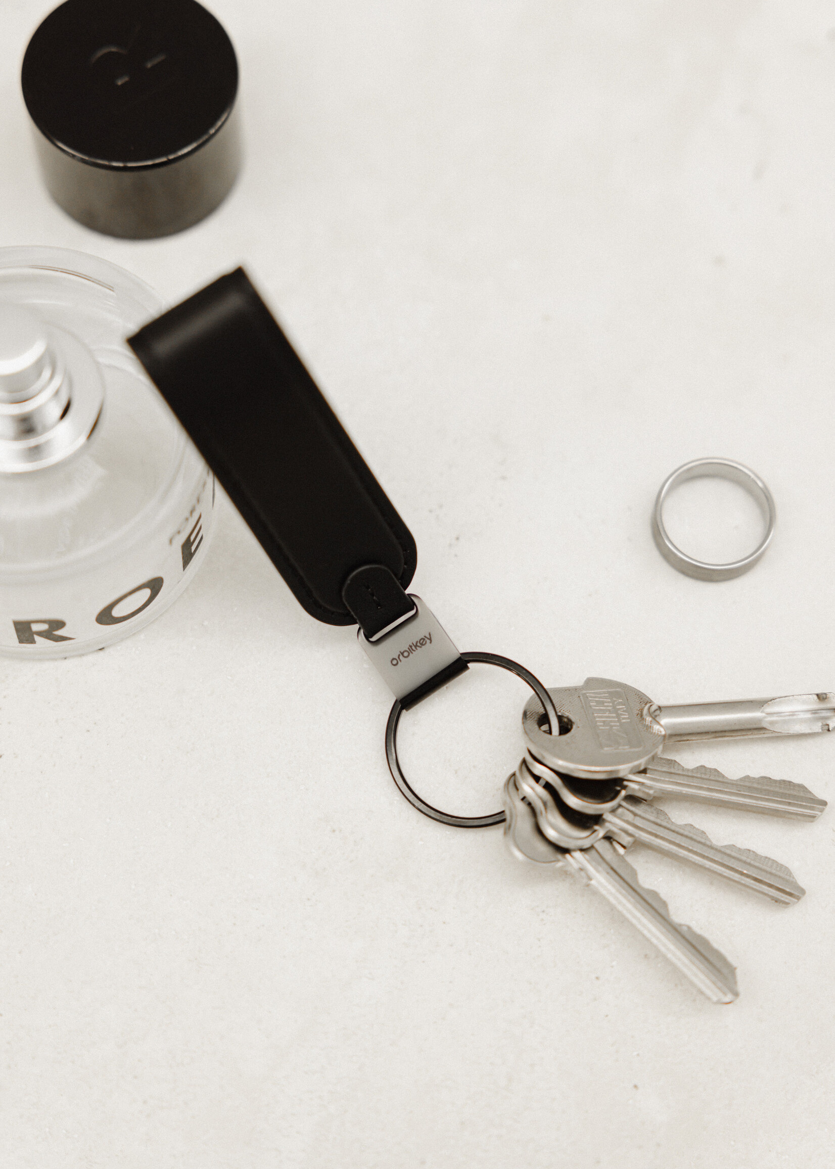 Orbitkey Loop Keychains Leather Black