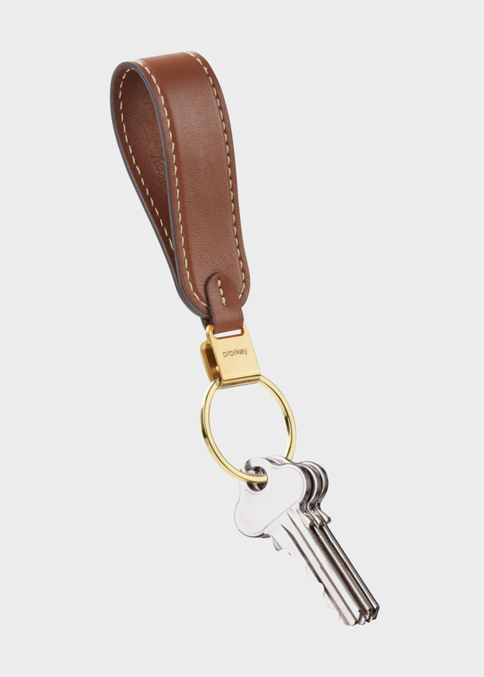 Orbitkey Loop Keychains Leather Caramel