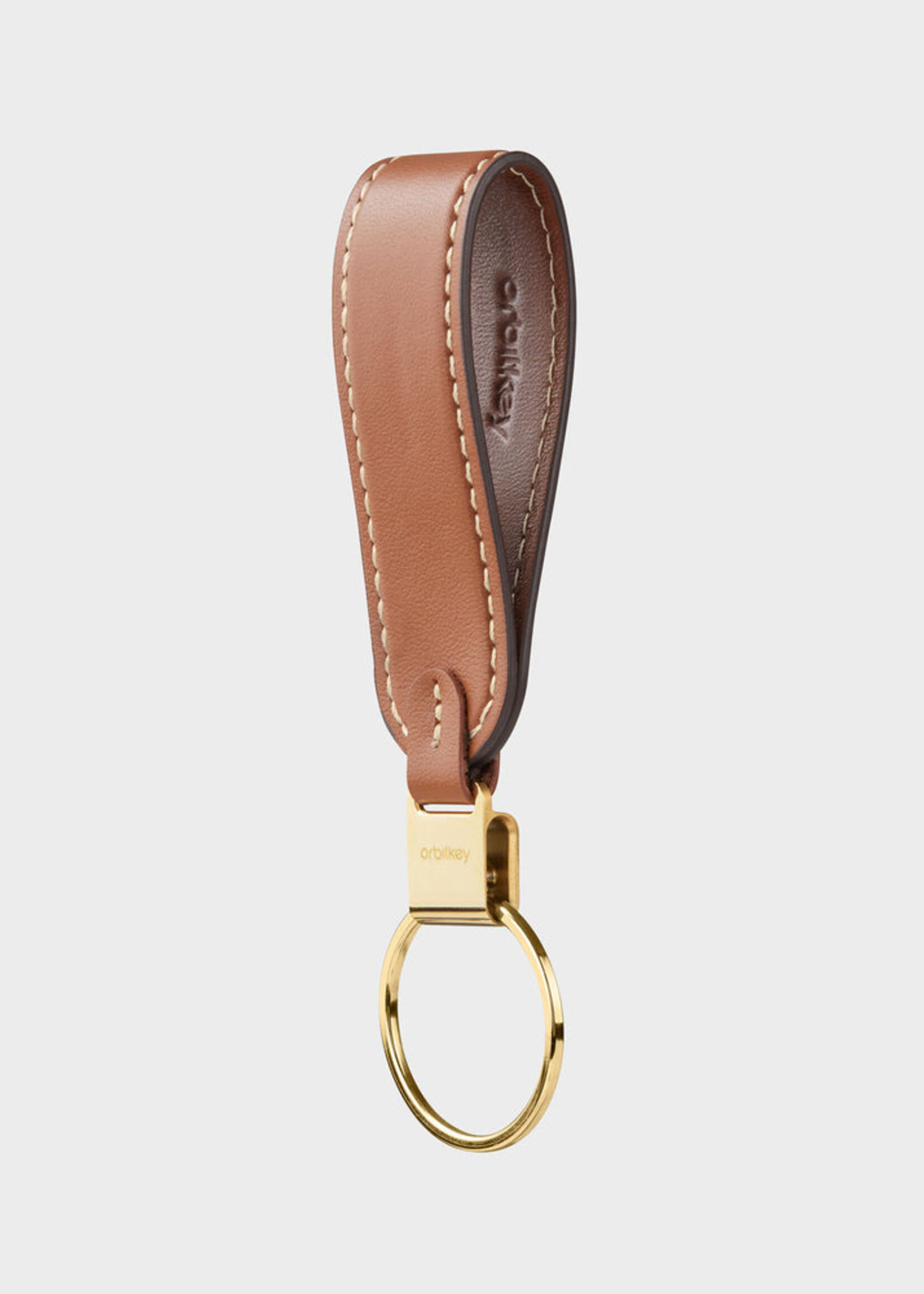 Orbitkey Loop Keychains Leather Caramel