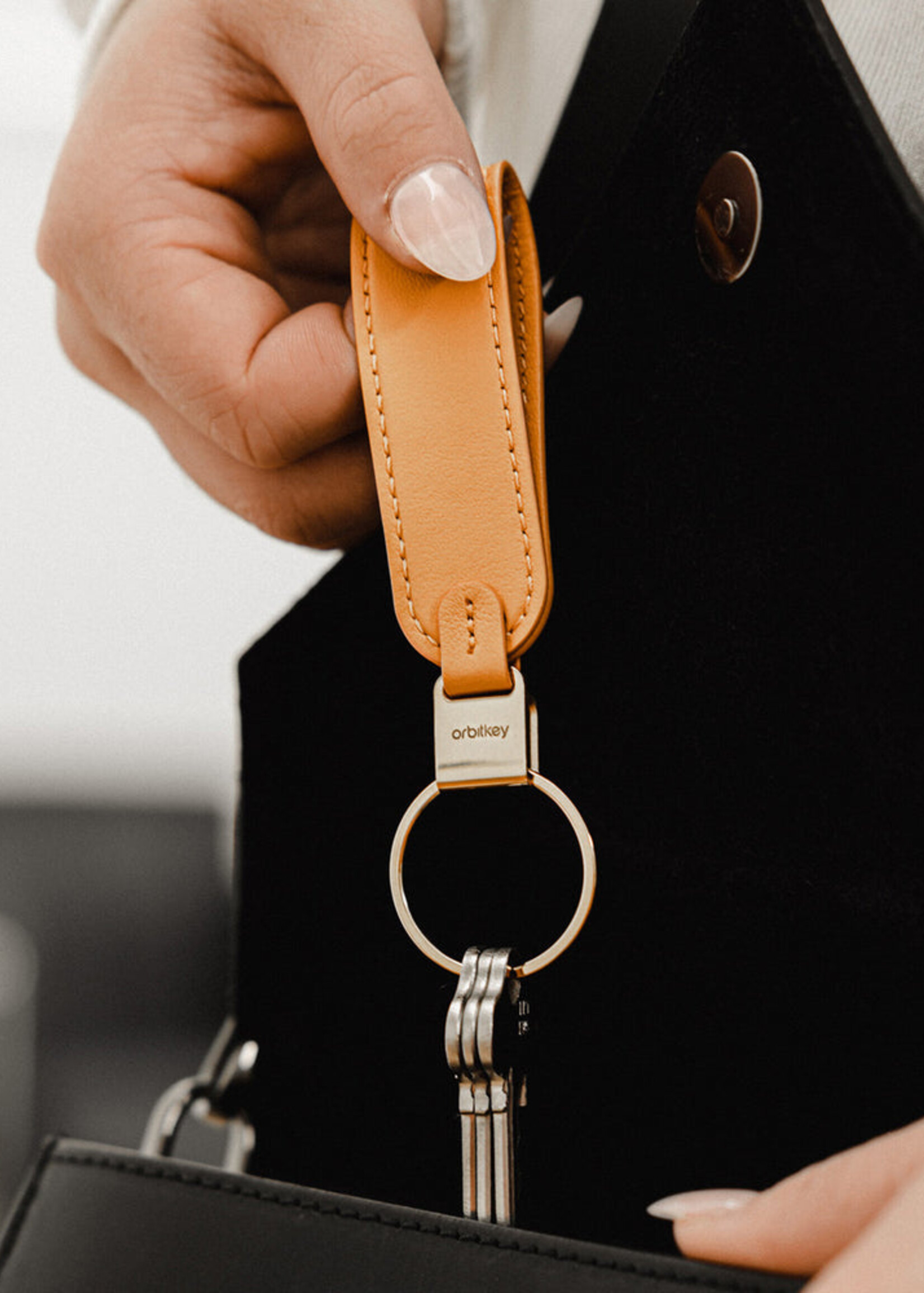 Orbitkey Loop Keychains Leather Saffran