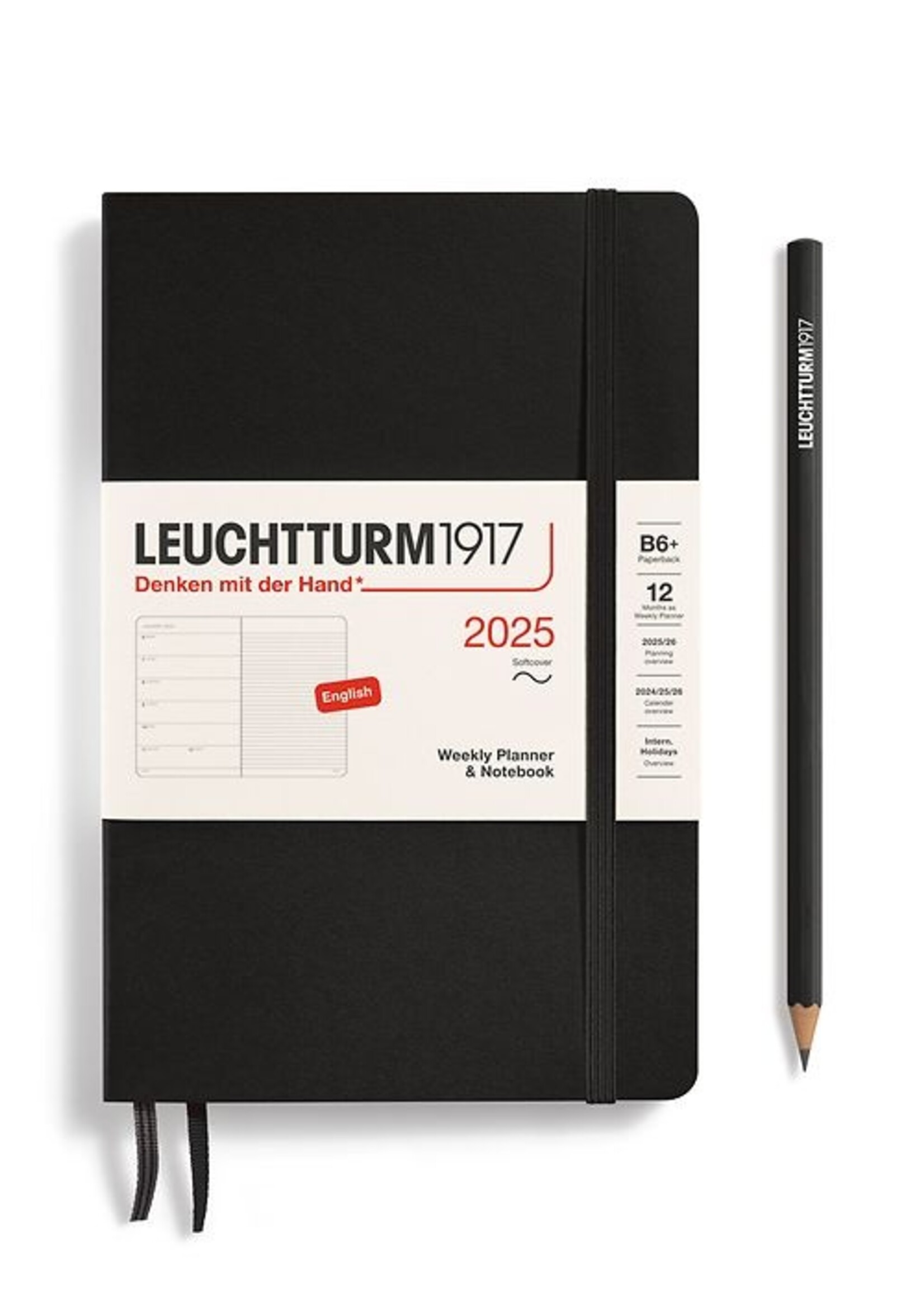 Leuchtturm1917 Agenda 2025 Paperback Soft Cover Weekly/note Black