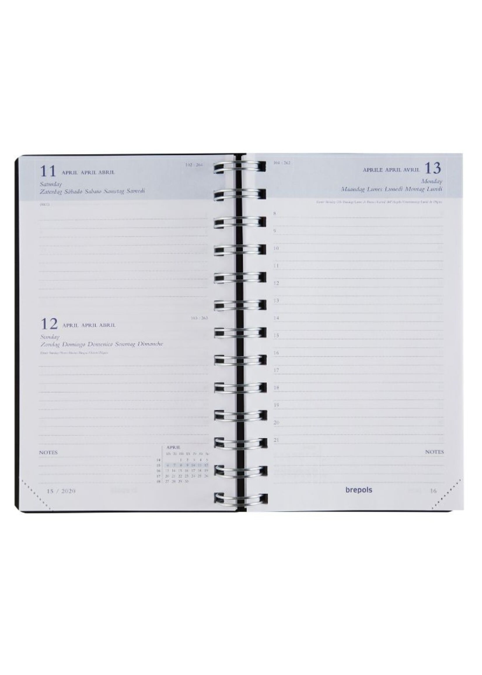 Brepols Agenda 2027 Breform  dag./pag. Wit Spiraal Blauw