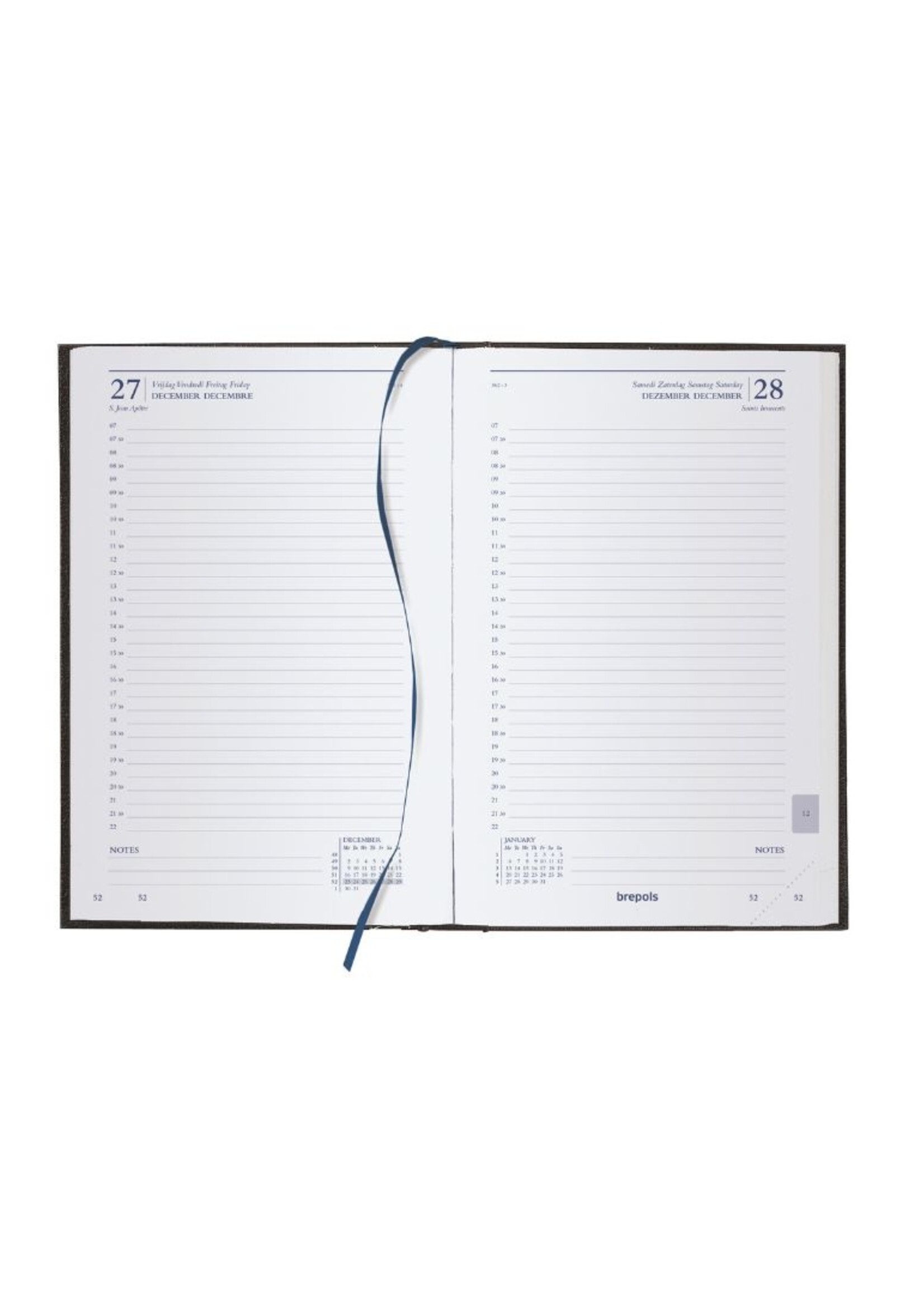 Brepols Agenda 2027 Saturnus Luxe 1 dag/pag. Lima  Blauw