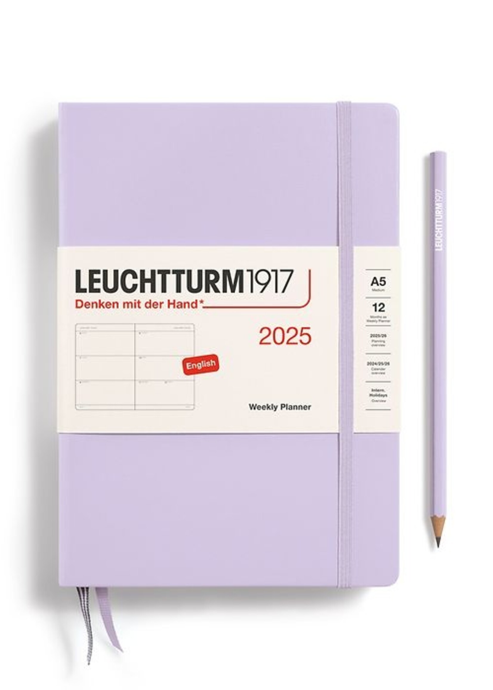 Leuchtturm1917 Agenda 2025 Medium Hard Cover Weekly Lilac