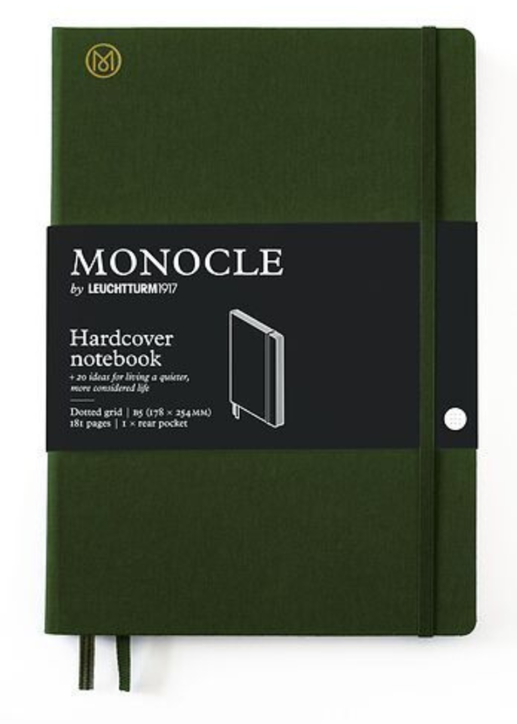 MONOCLE by Leuchtturm1917 Linnen Notebook B5 Hardcover - Olive dotted