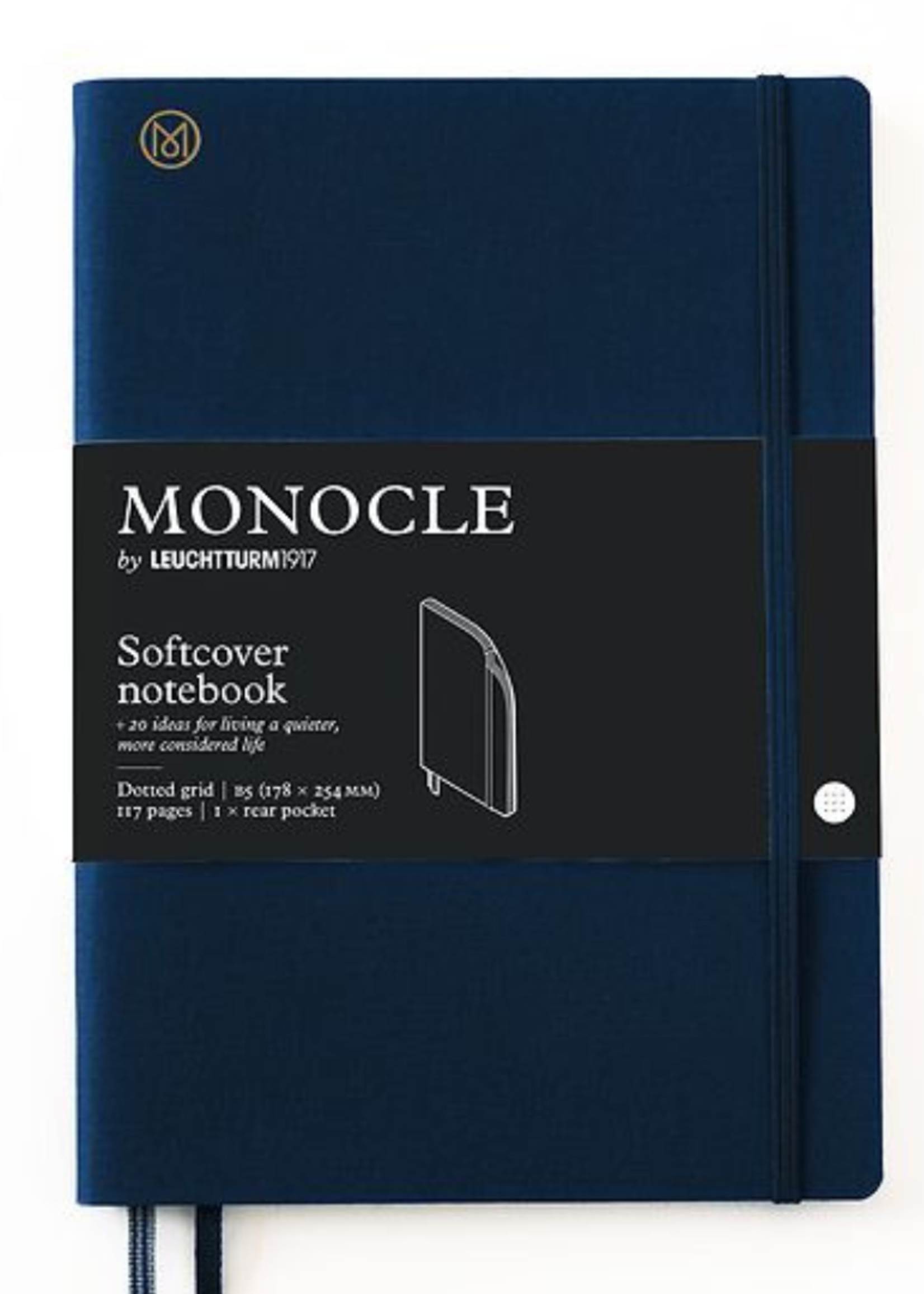 MONOCLE by Leuchtturm1917 Linnen Notebook B5 SoftCover - Navy dotted