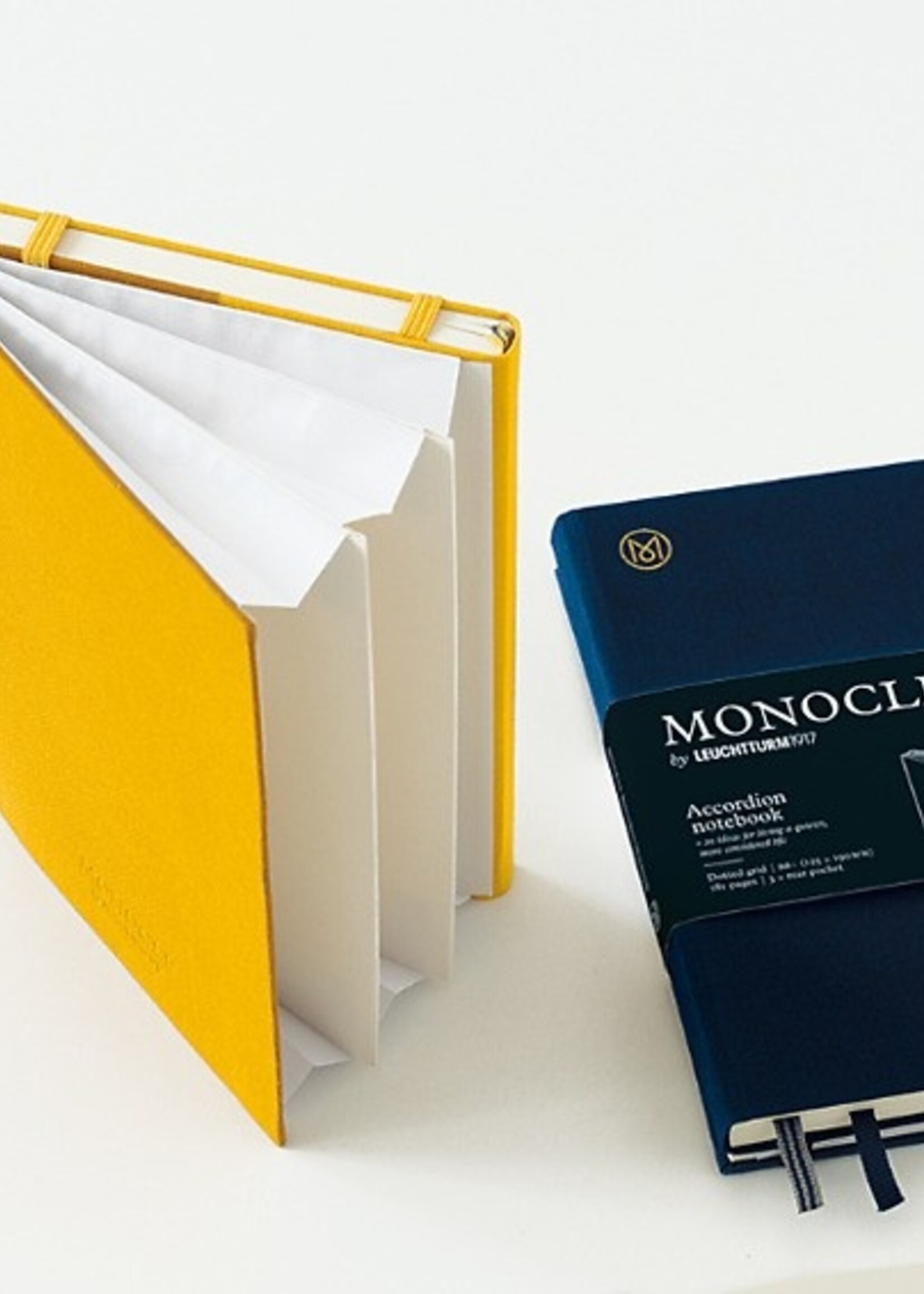 MONOCLE by Leuchtturm1917 Linnen Accordion Notebook B6+ Hardcover Wallet - Yellow dotted