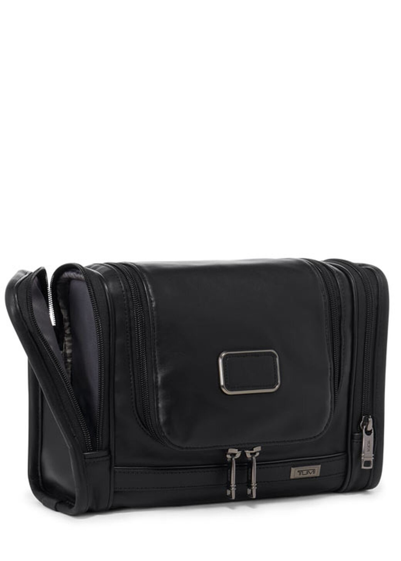 TUMI Alpha zwarte leren Toilettas