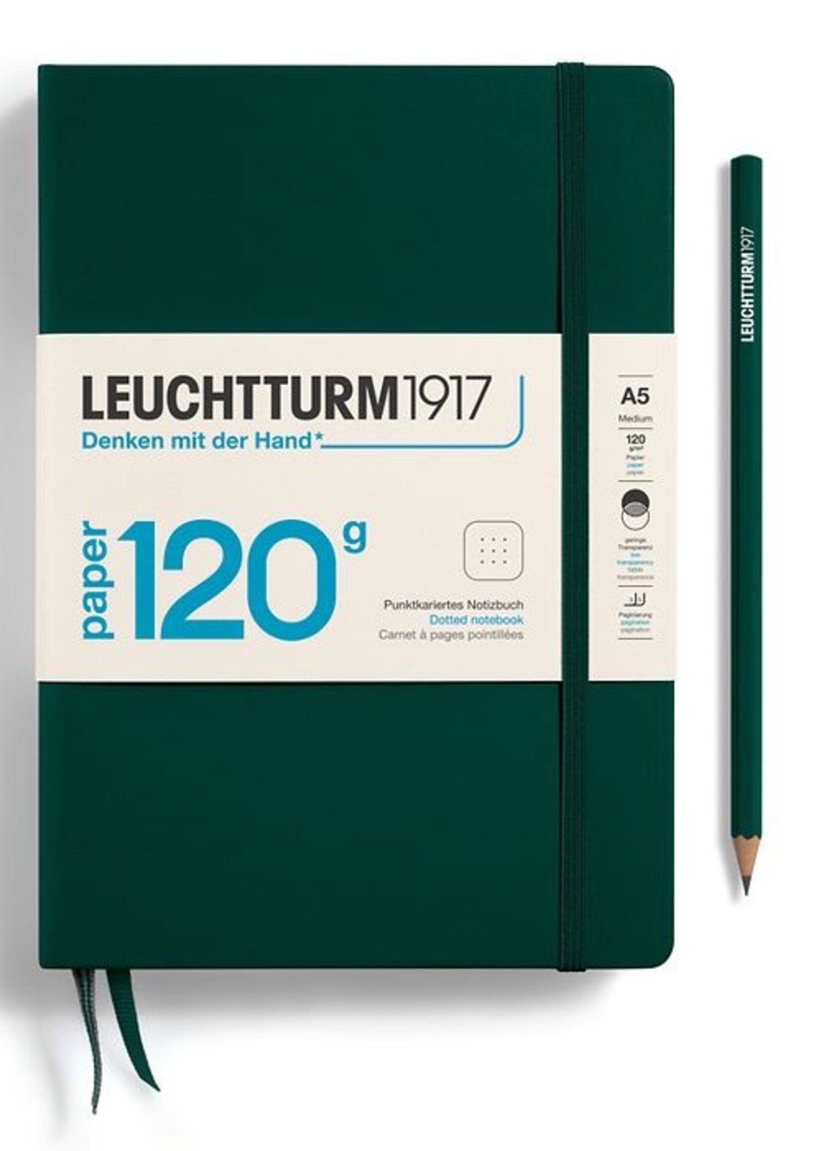 Leuchtturm1917 Notitieboek 120gr. Dotted A5 Forest Green