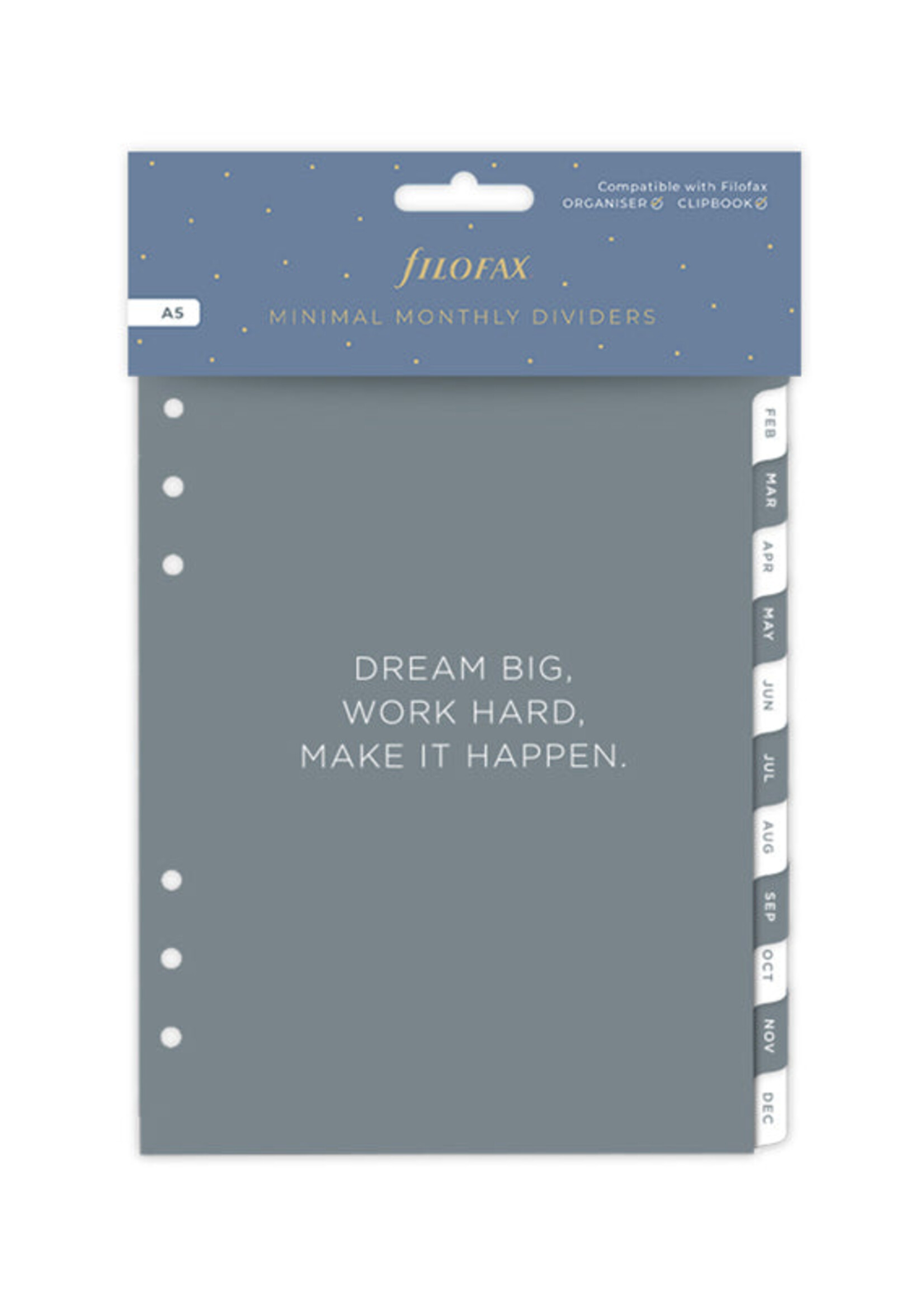 Filofax Organiser Vulling Maandelijkse Index Minimal A5