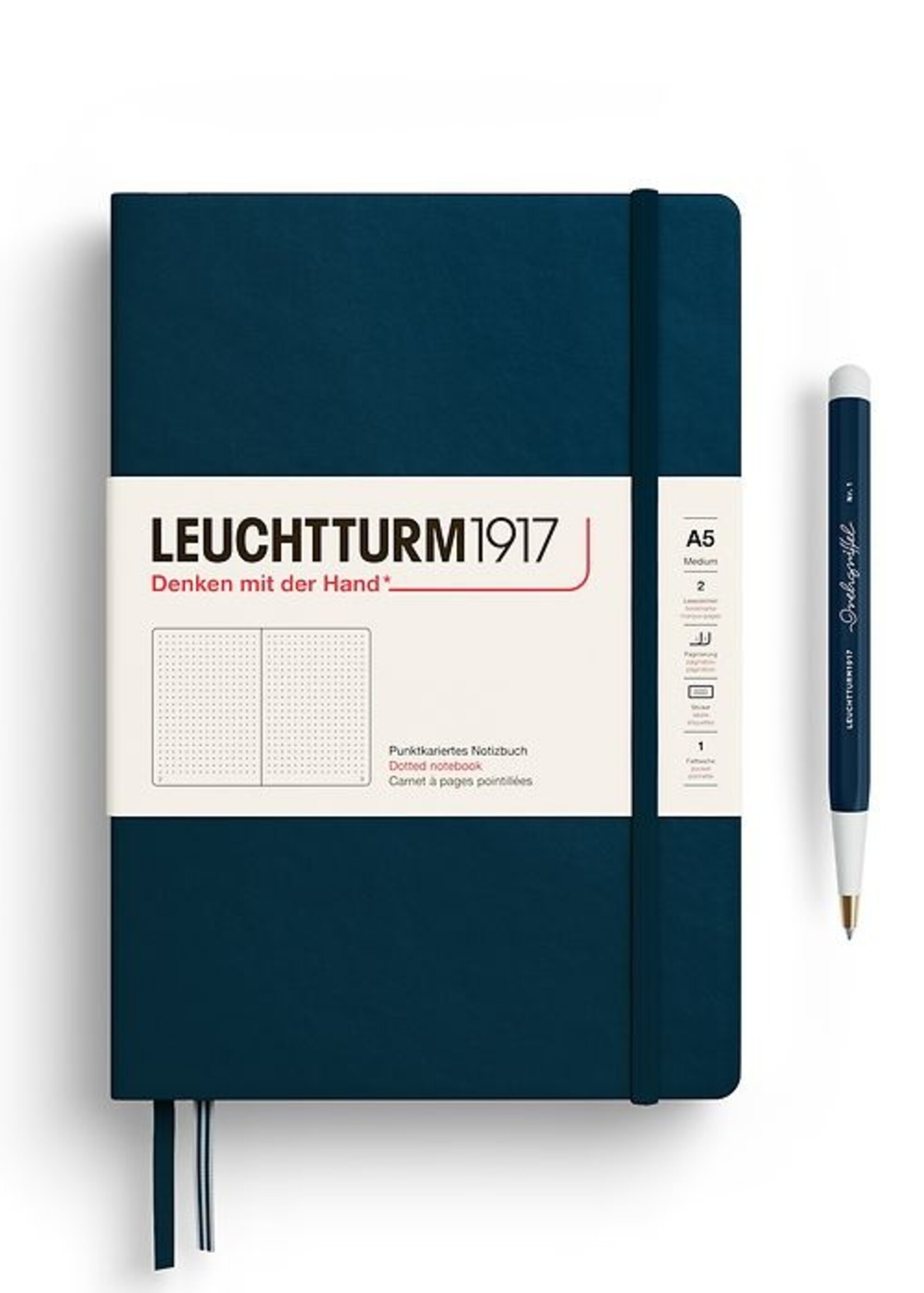Leuchtturm1917 Notitieboek Medium A5 Hard Cover Dotted Deep sea