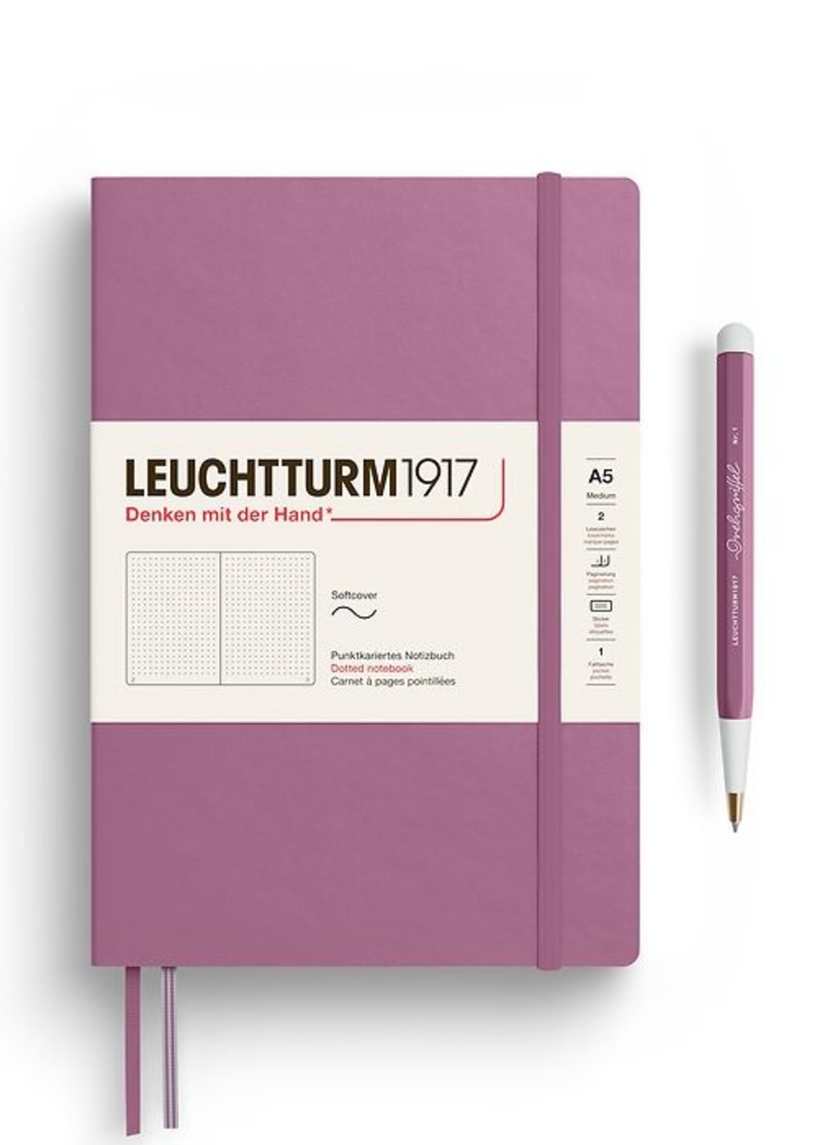 Leuchtturm1917 Notitieboek Medium A5 Soft Cover Dotted Dusty Rose