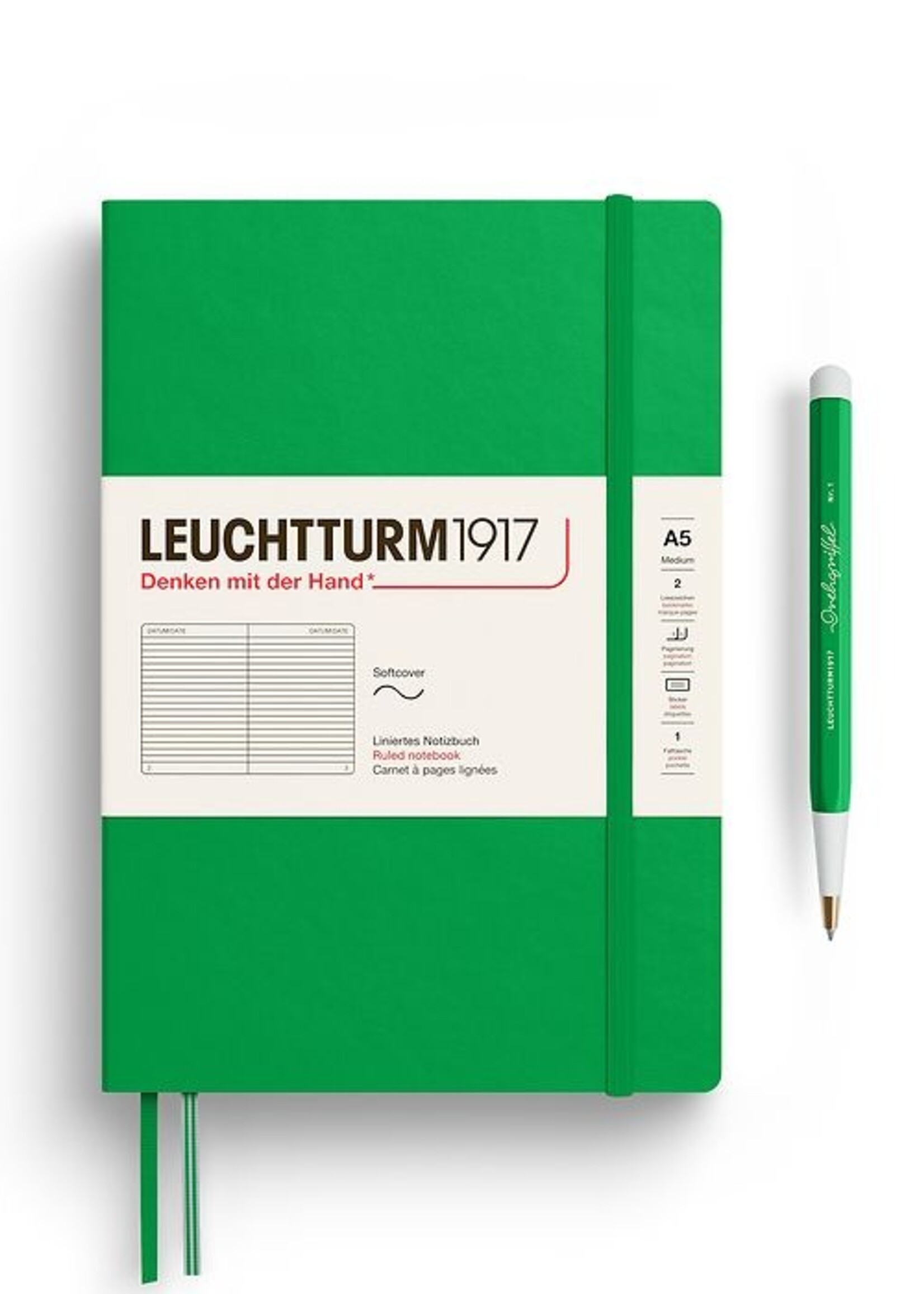 Leuchtturm1917 Notitieboek Medium A5 Soft Cover Gelijnd Spring Leaf