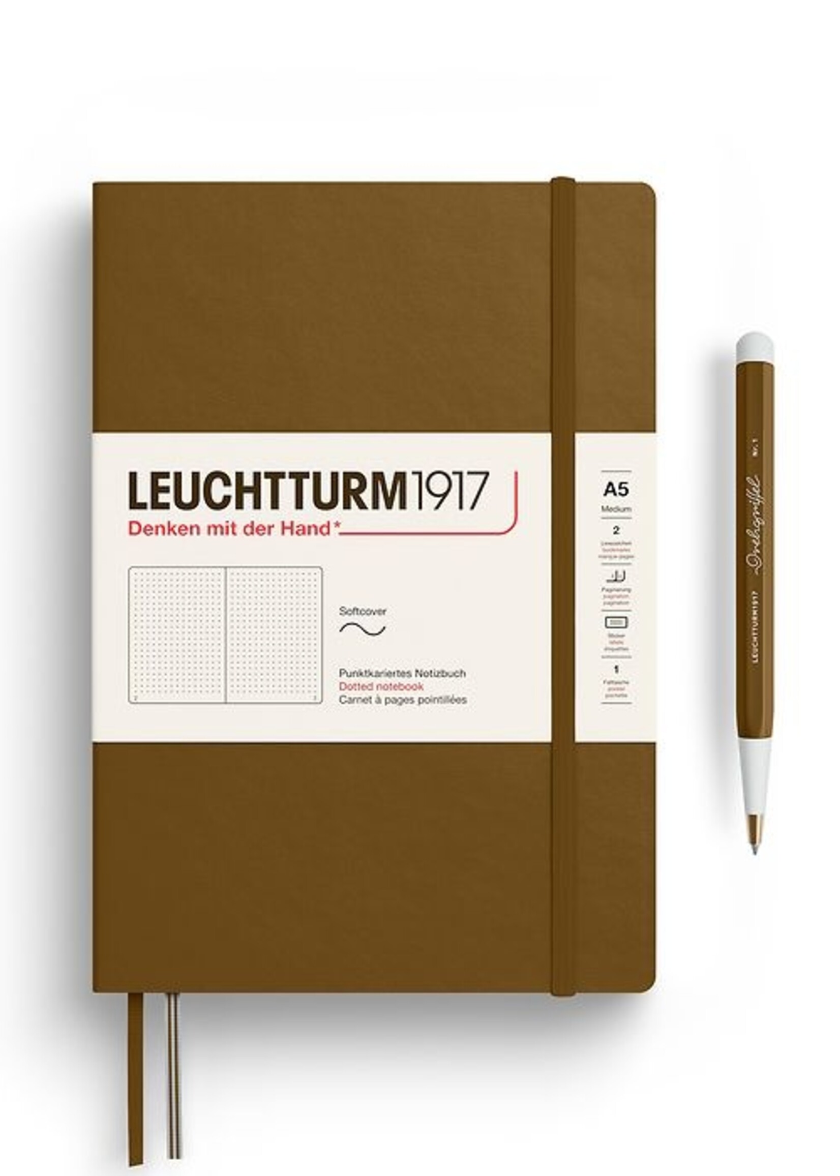 Leuchtturm1917 Notitieboek Medium A5 Soft Cover Dotted Spice Brown