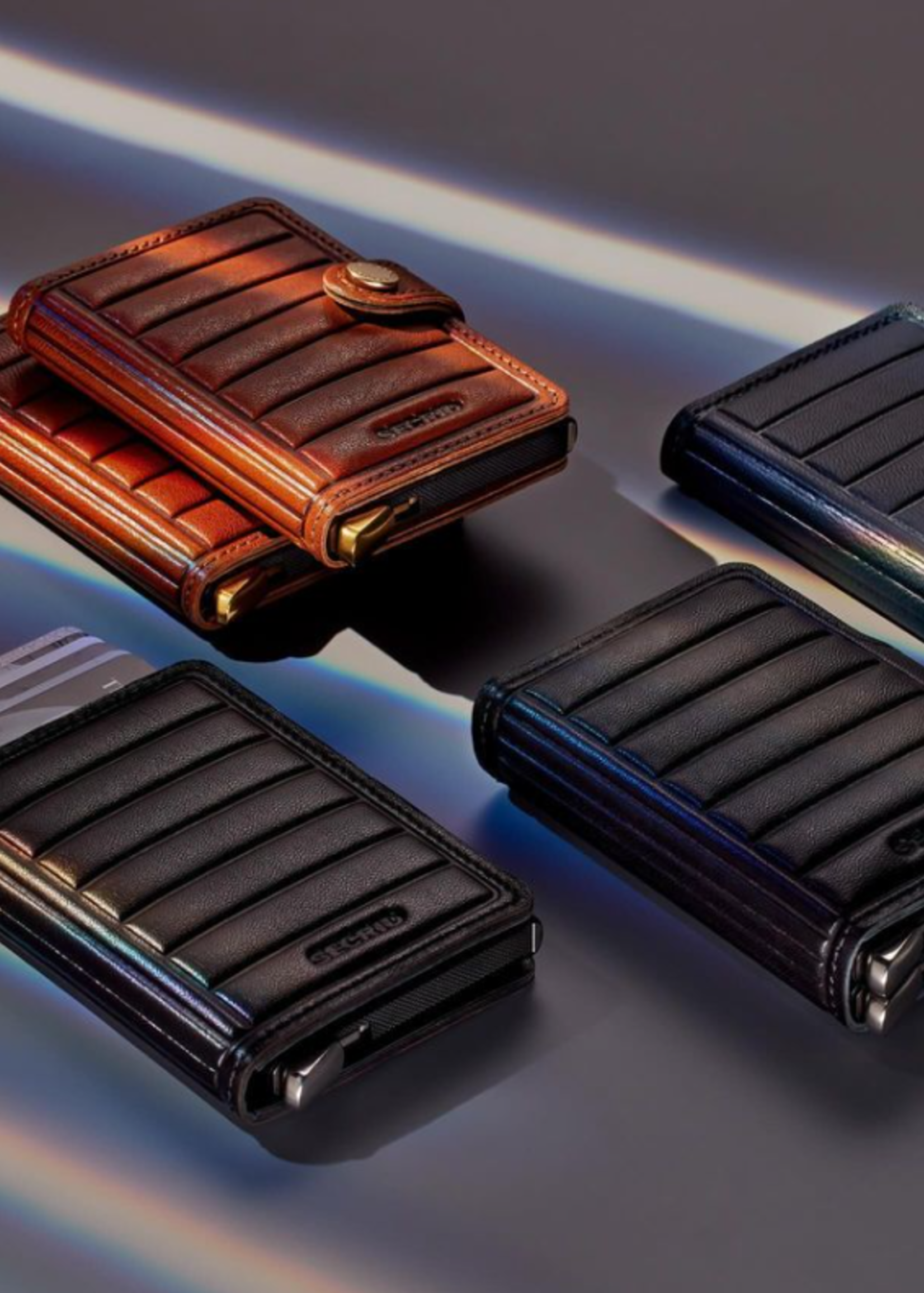 Secrid Premium Slim Wallet Emboss Lines Cognac