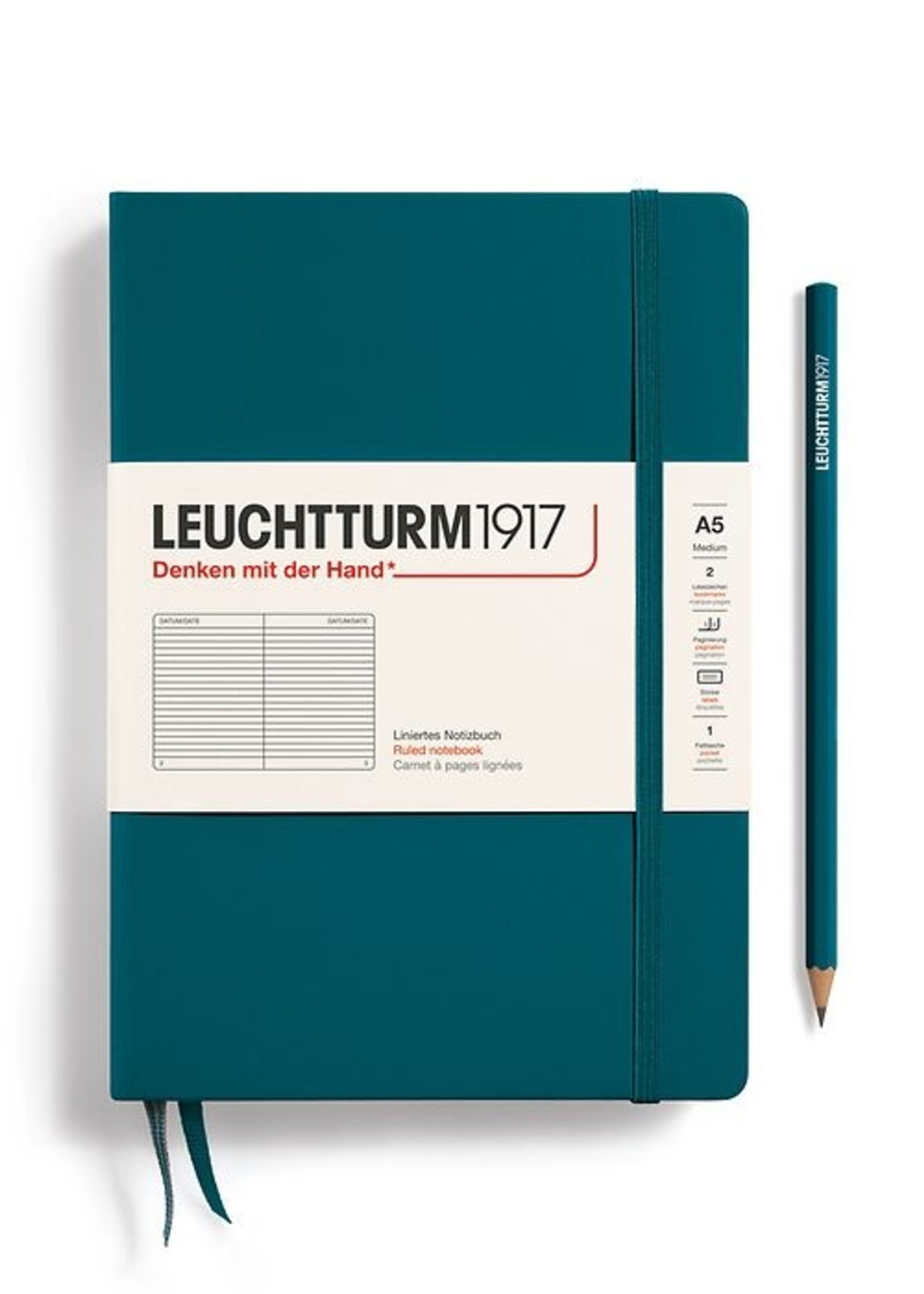 Leuchtturm1917 Notitieboek Medium Hard Cover Pacific Green