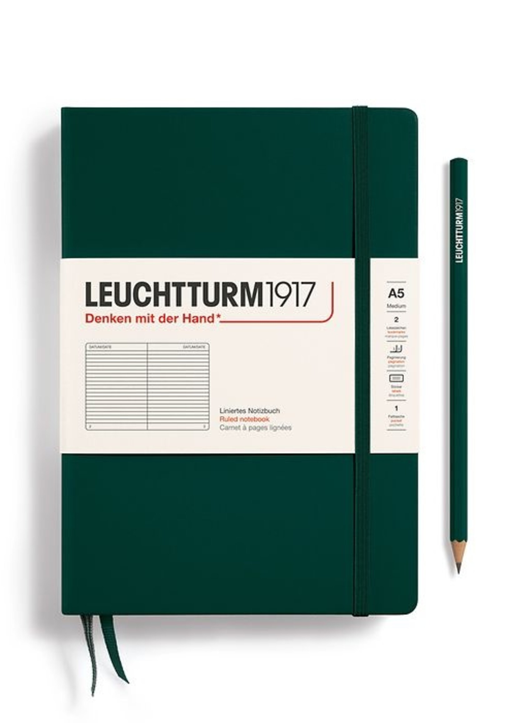 Leuchtturm1917 Medium A5  Soft Cover Natural Colours  Forest Green
