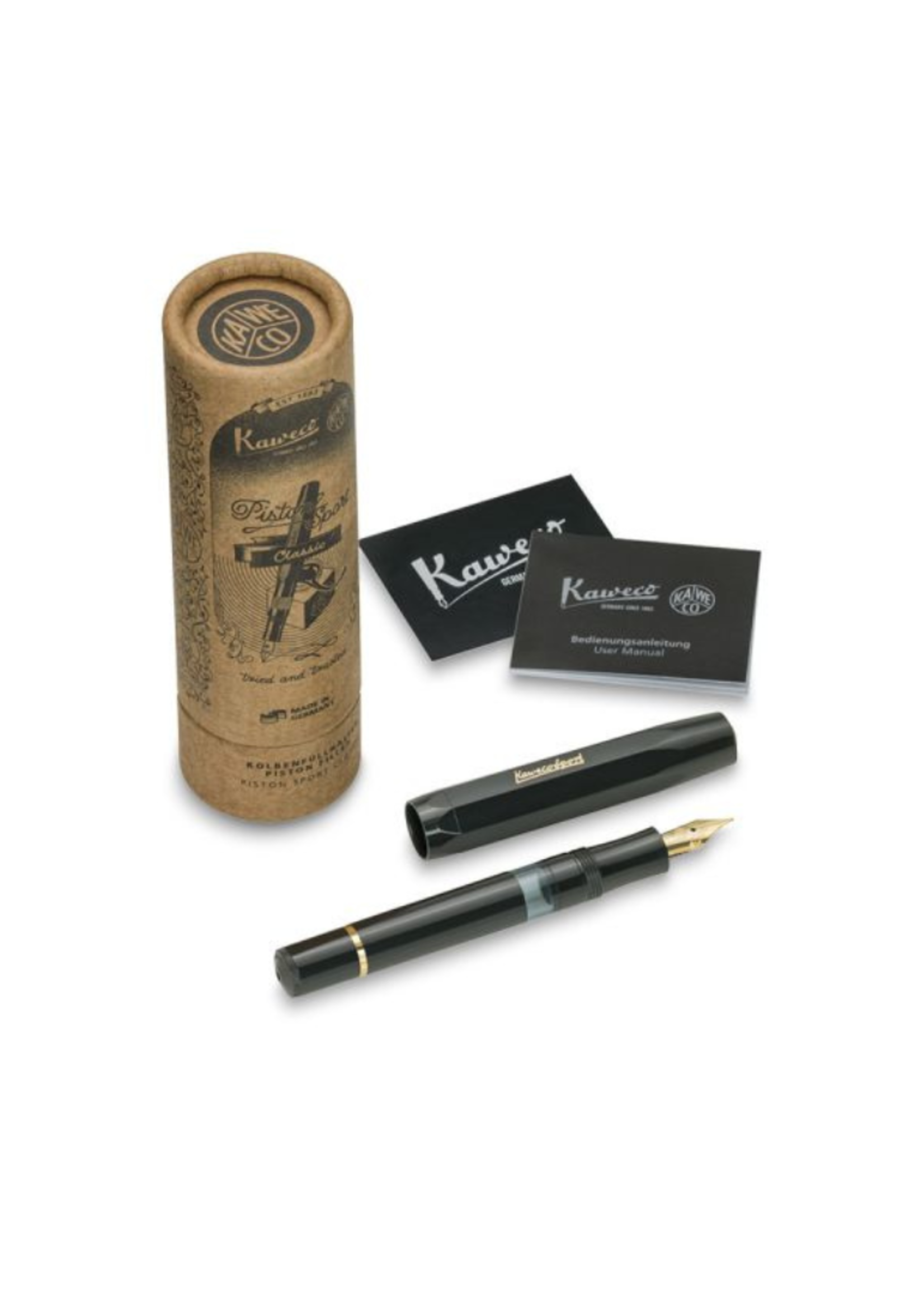 Kaweco Piston Sport Classic Black/Gold Vulpen F -Fijn
