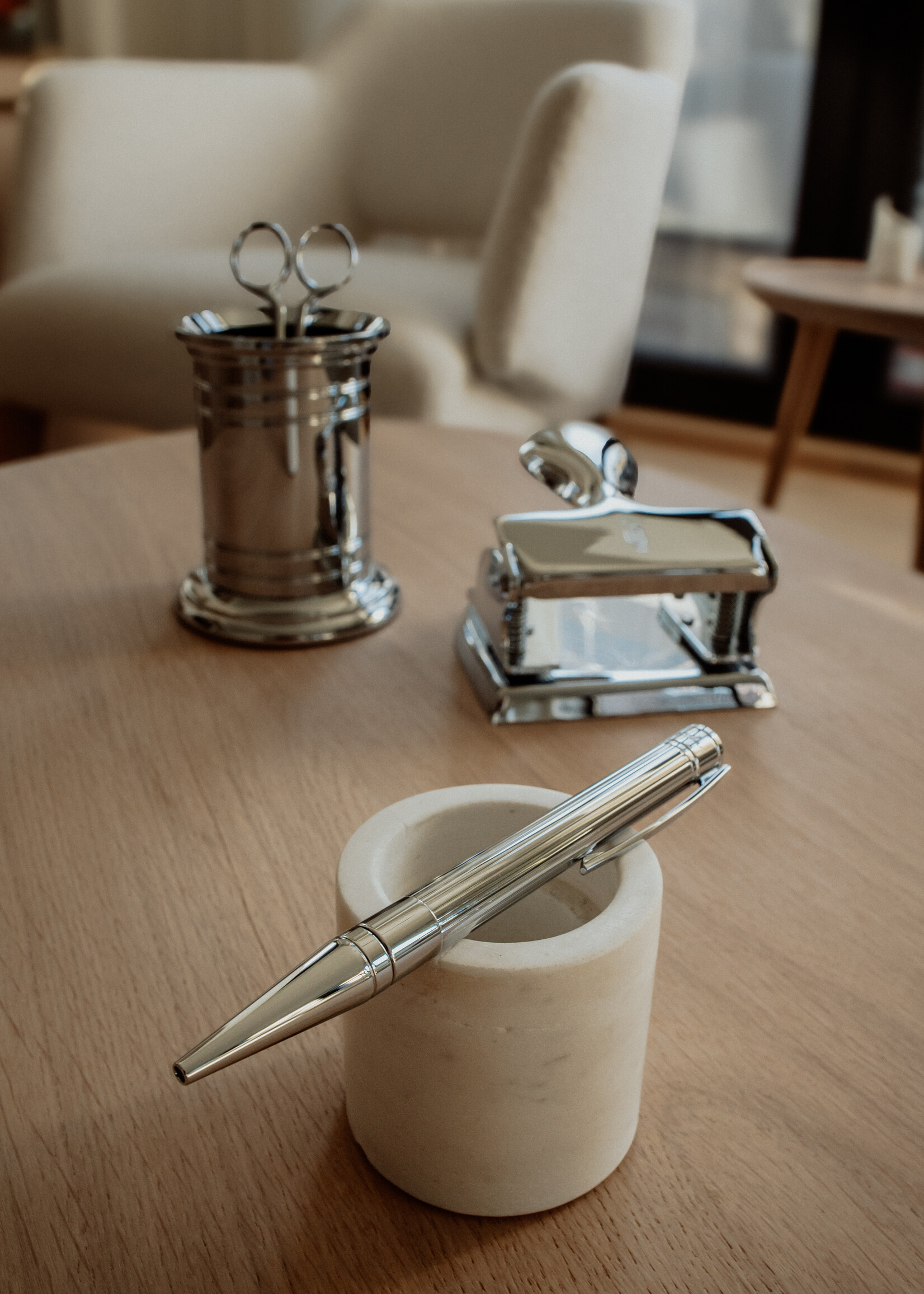 S.T. Dupont D-Initial Chrome Balpen